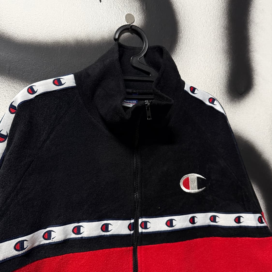00s 챔피온 올드스쿨 컬러 블록 빅 로고 플리스 자켓 상품이미지3