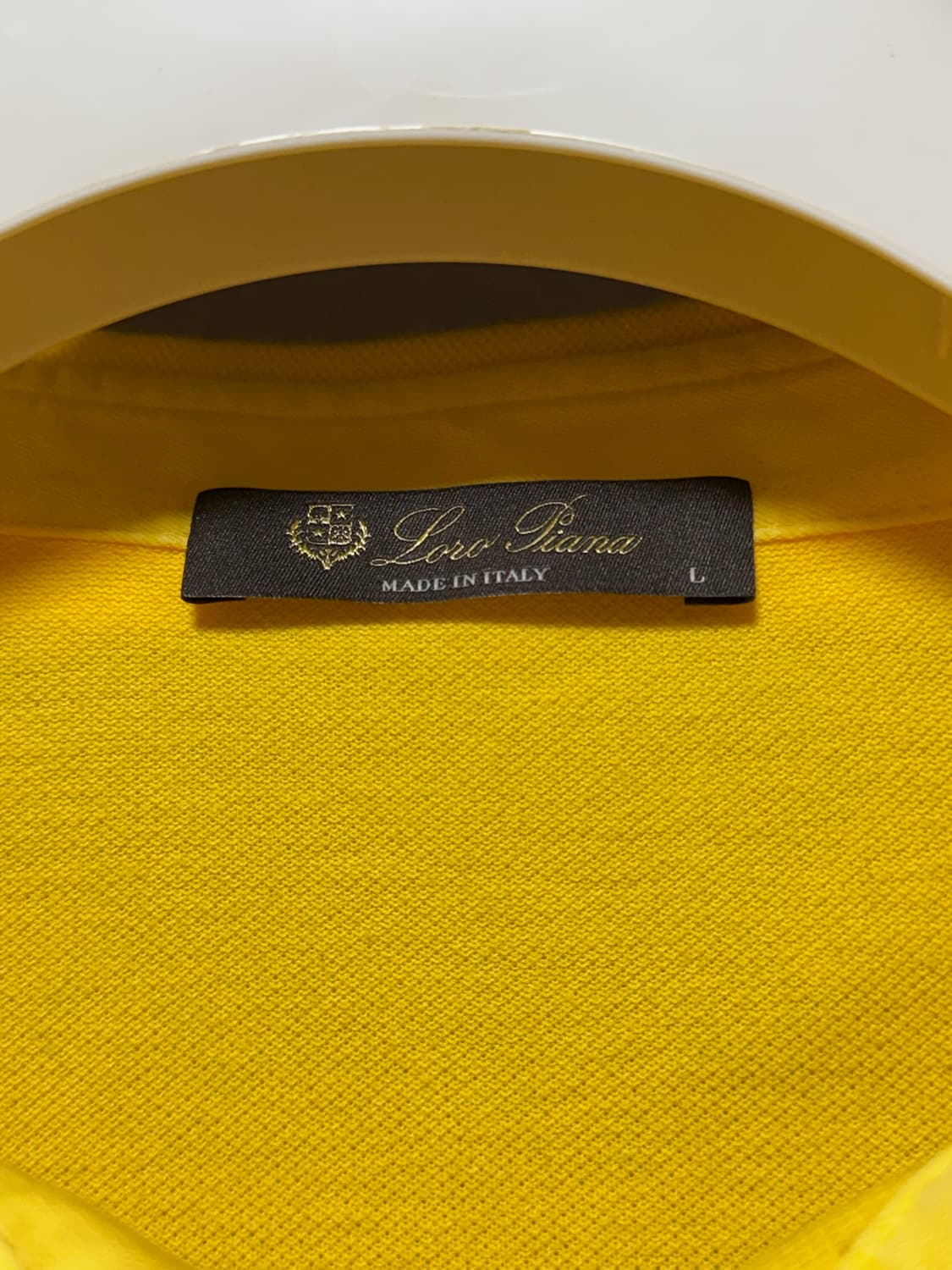 로로피아나 코튼 반팔 카라티셔츠 옐로우 L 상품이미지5