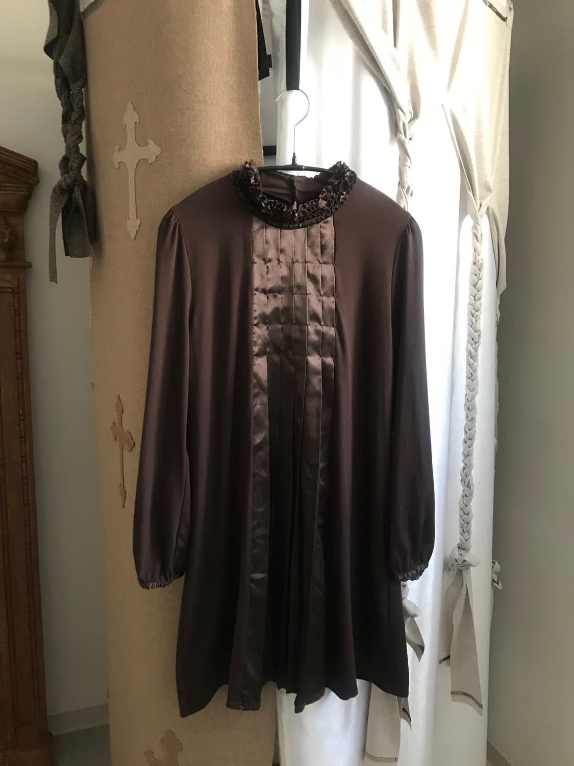 vintage frill brown one-piece 상품이미지7
