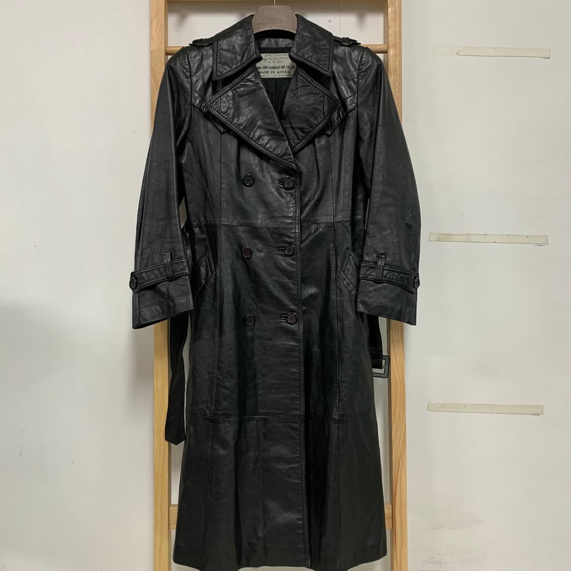 빈티지 리얼 레더 트렌치 코트 상품이미지2