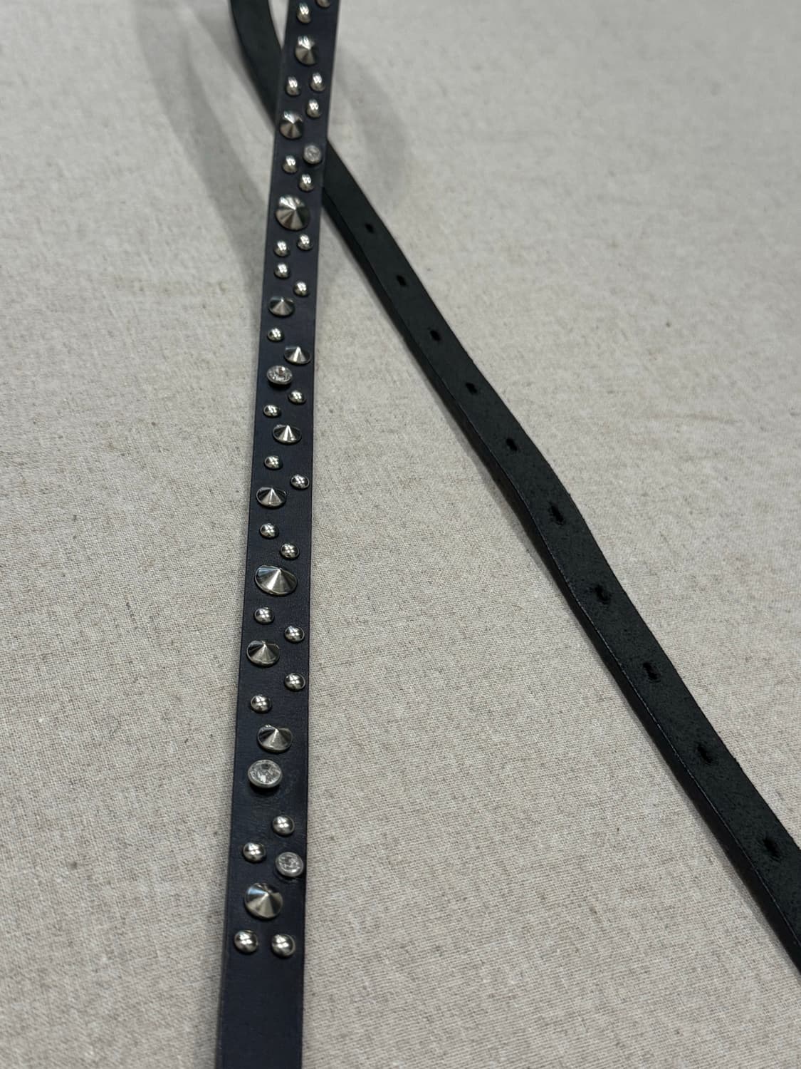 요지야마모토 주얼 스터드 레더 벨트 상품이미지7