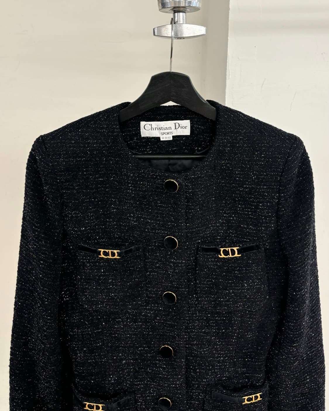 크리스찬 디올 블랙 트위드 금장 자켓 상품이미지2