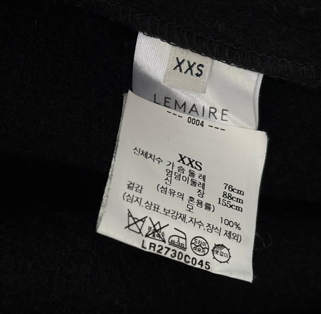 르메르 더블 울 랩 코트 블랙 xxs 상품이미지8