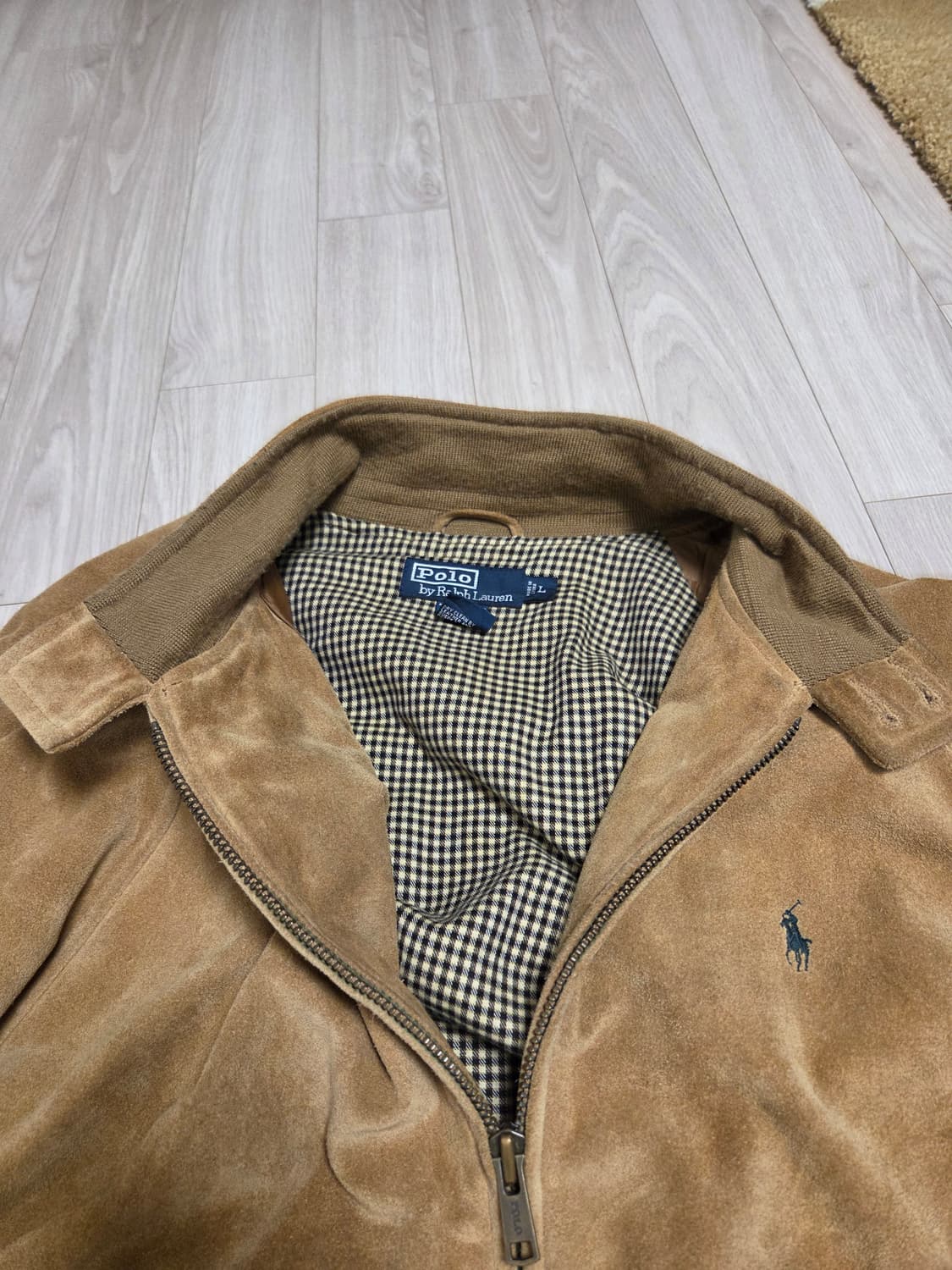 폴로 90s 스웨이드 헤링턴 자켓 L 상품이미지9