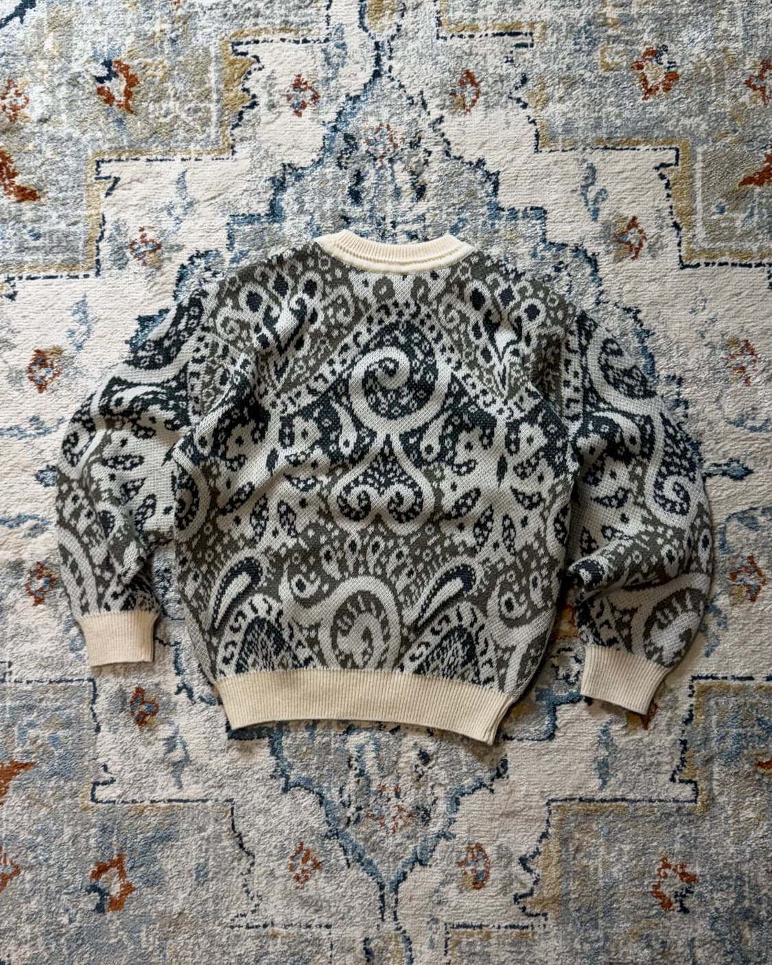 빈티지 페이즐리 자카드 니트 스웨터 상품이미지5