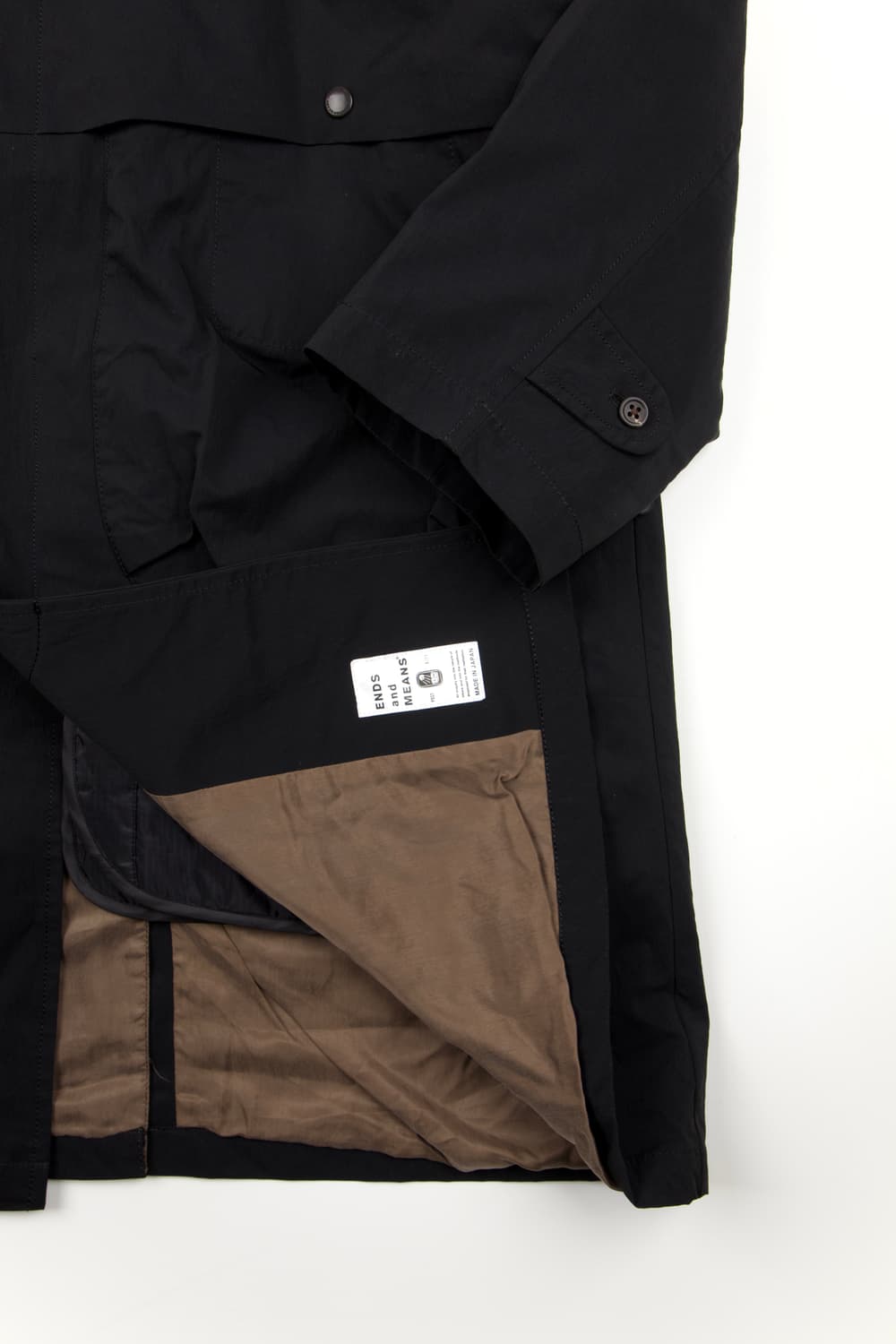 (새상품)Ends and means 저널리스트 코트 블랙 상품이미지4