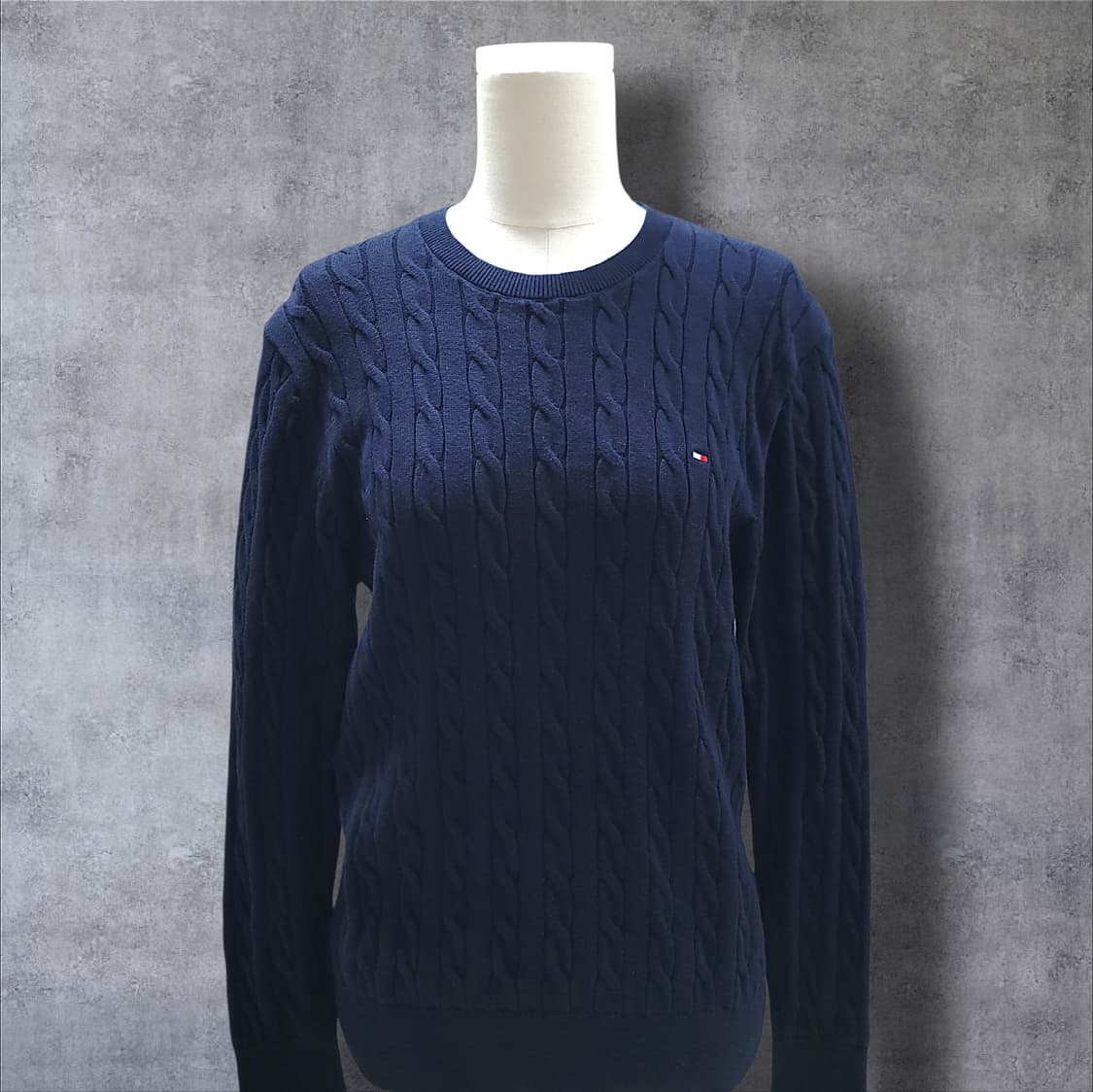 [M] 타미힐피거 네이비 오가닉코튼 케이블 니트 상품이미지3