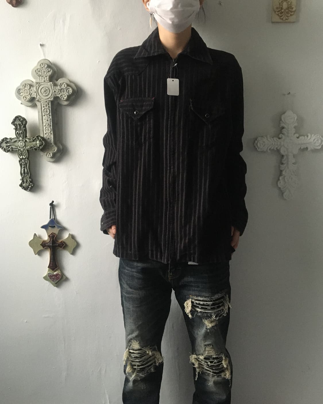 Pattern shirt zip up 상품이미지1