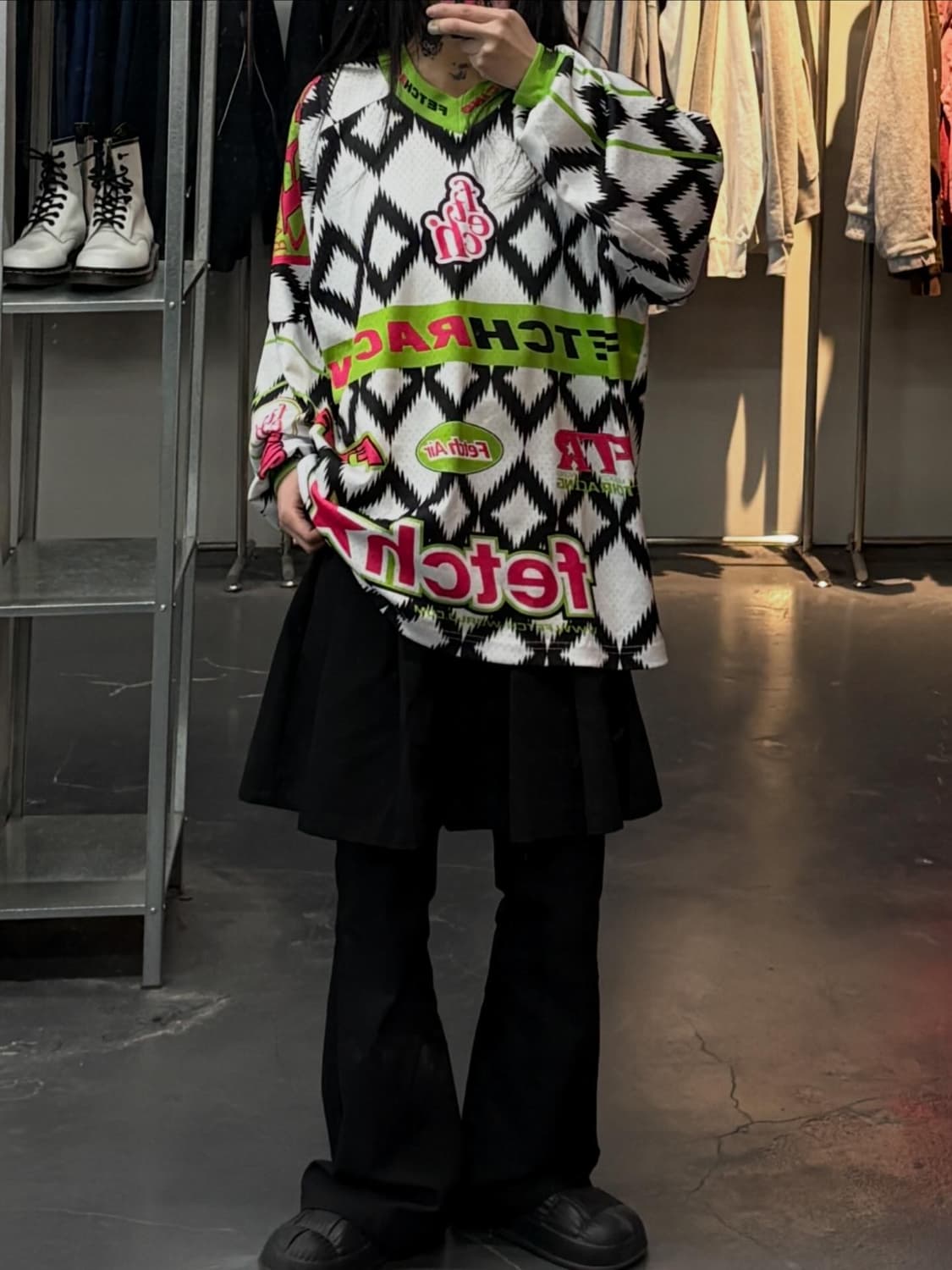 페치선데이 멀티패턴 매쉬레이싱 져지탑 A3621 상품이미지1