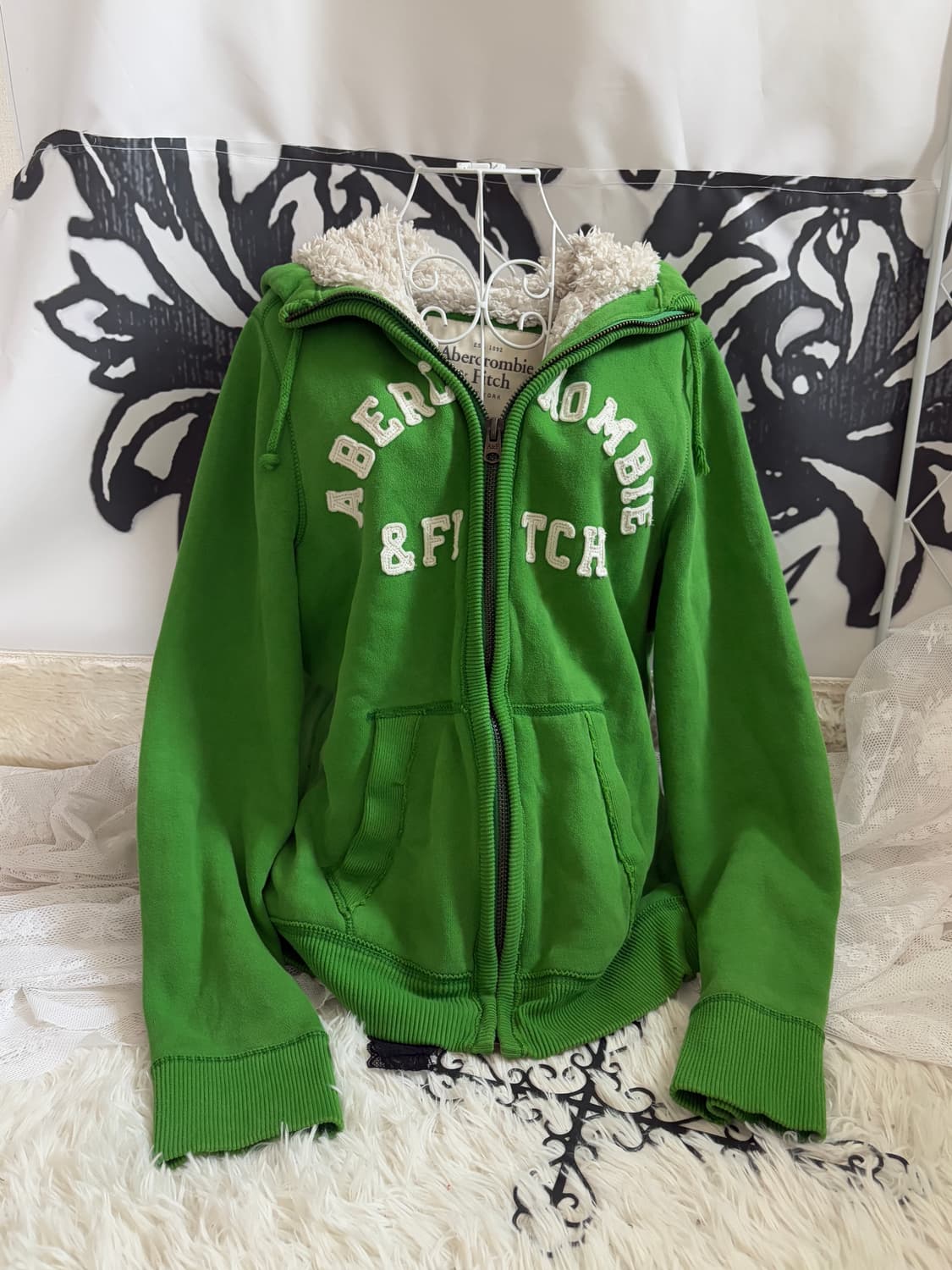 • Abercrombie Green Fur Hood Zip-Up  상품이미지1