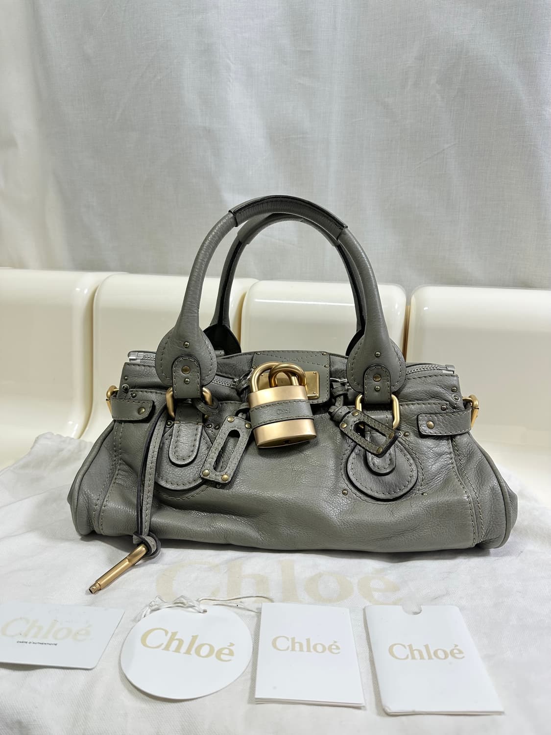 [A+ 정품] 끌로에 패딩턴백 그레이카키 상품이미지2