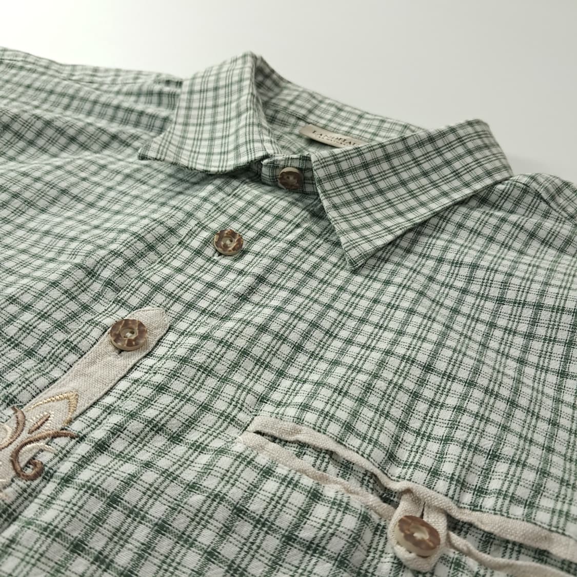 CK240 L 란트하우스 90s 독일 트라흐텐 바바리안 알펜 반팔 셔츠 상품이미지4