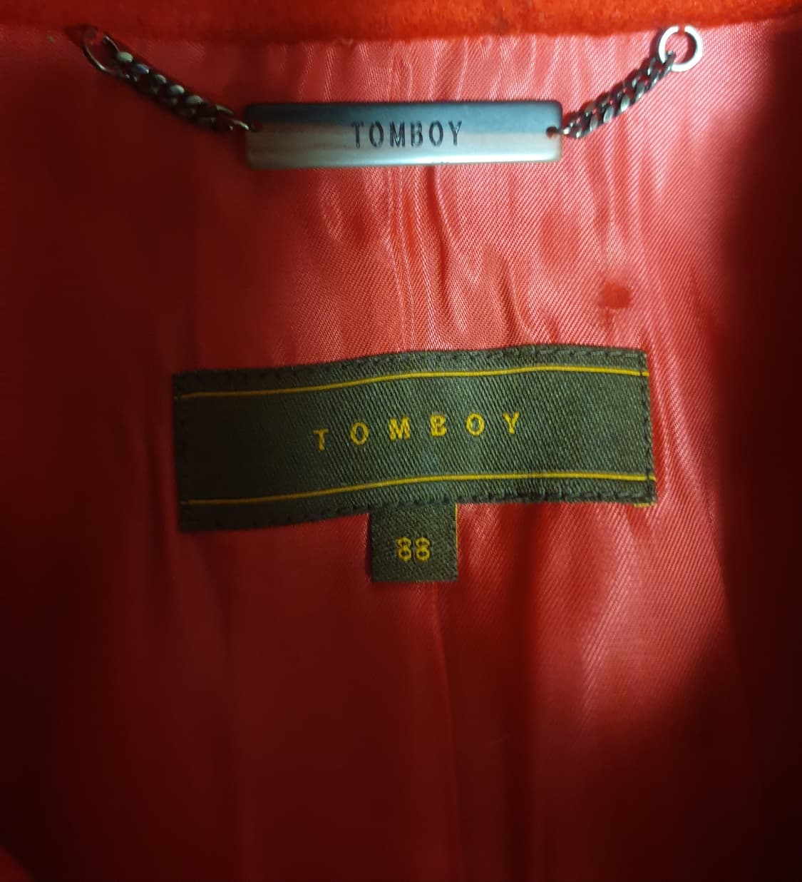 톰보이 슬림핏 앙고라퍼 울코트 레드 (88) 상품이미지3