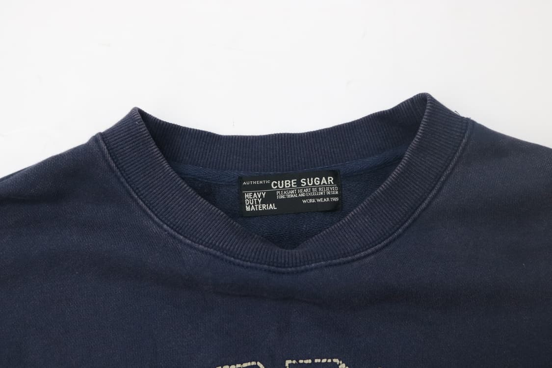 CUBE SUGAR 큐브슈가 빈티지 3컬러 배색 스웻셔츠 (L) 상품이미지5