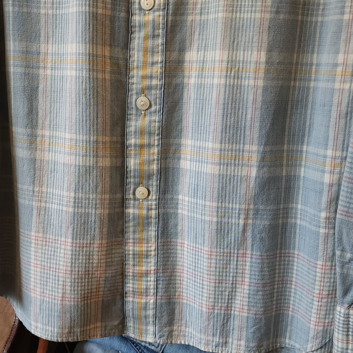 폴로 랄프로렌 체크셔츠 투포켓 워크셔츠 썸머 코튼 스카이블루 s 상품이미지6