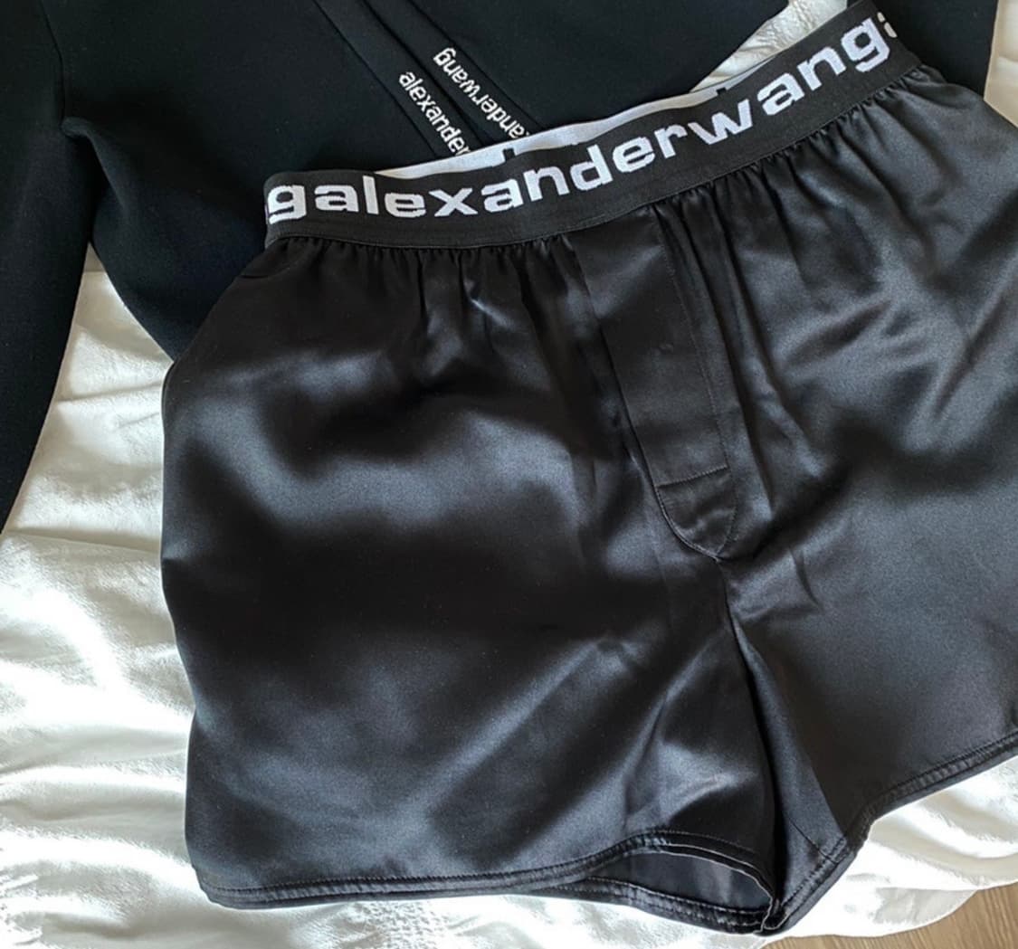 알렉산더왕 로고 밴딩 실크 복서 숏팬츠  xxs 상품이미지4