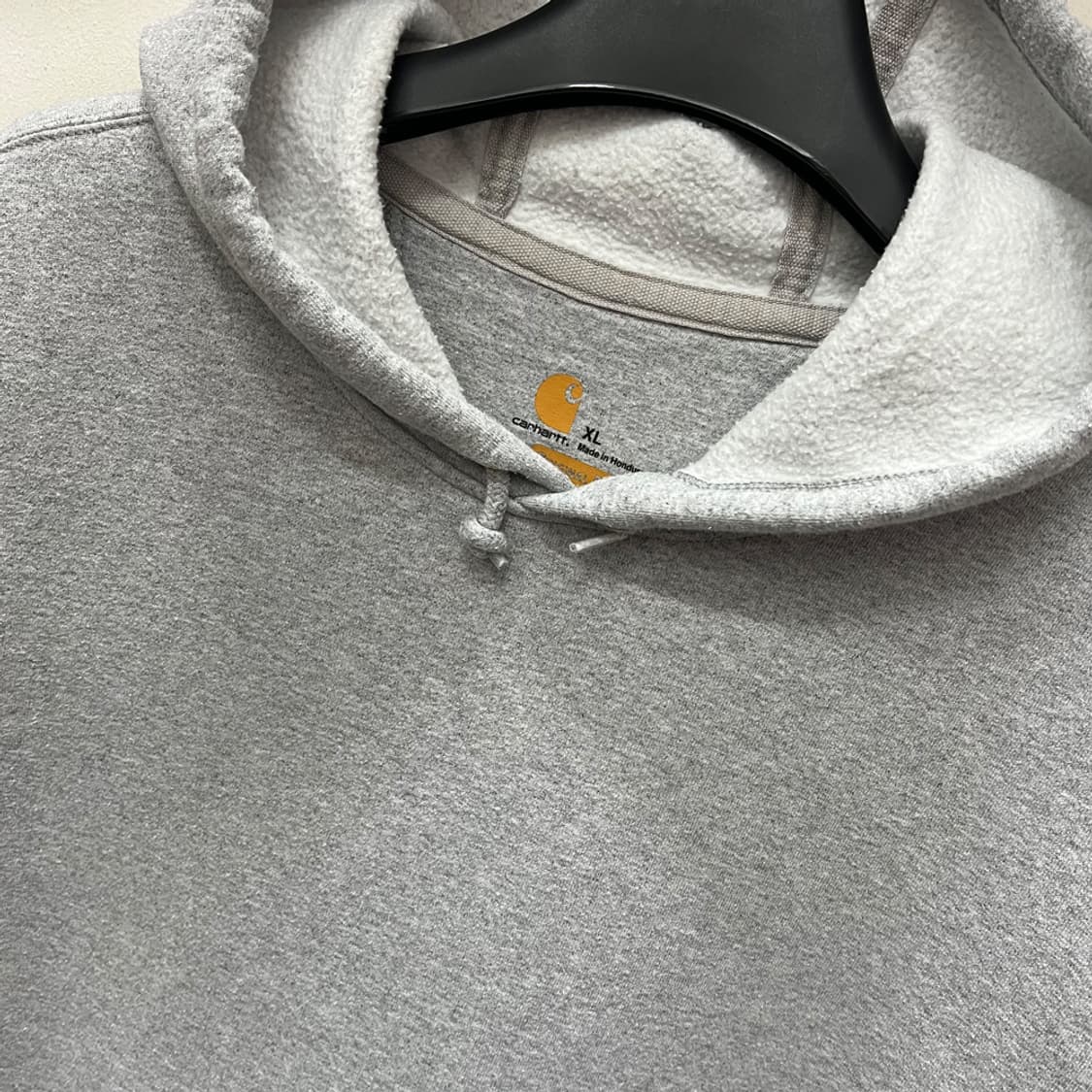 칼하트 오리지날핏 미드웨이트 스펠아웃 그레이 후드티 XL 상품이미지3