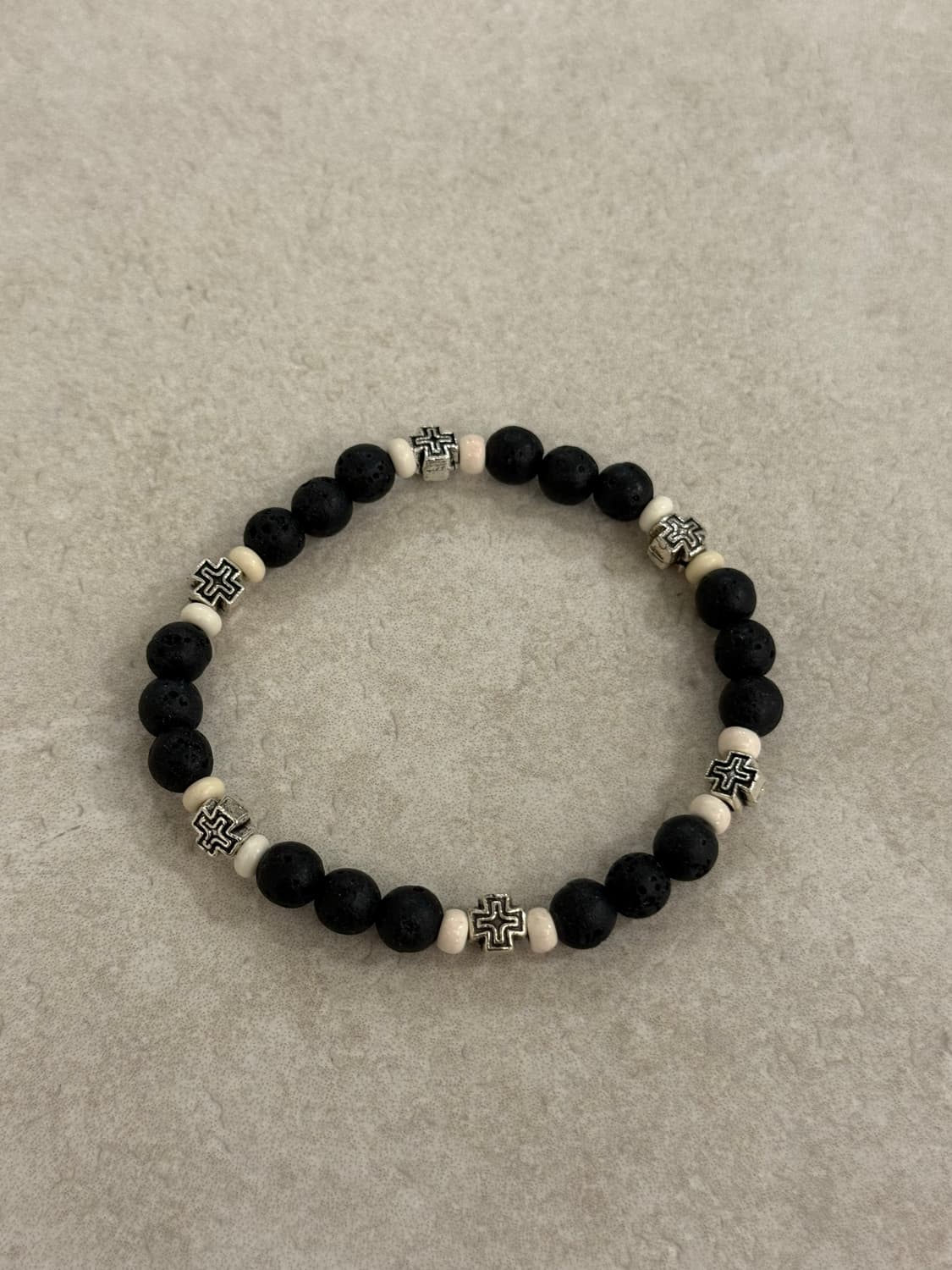 화산석 십자 포인트 팔찌 상품이미지1