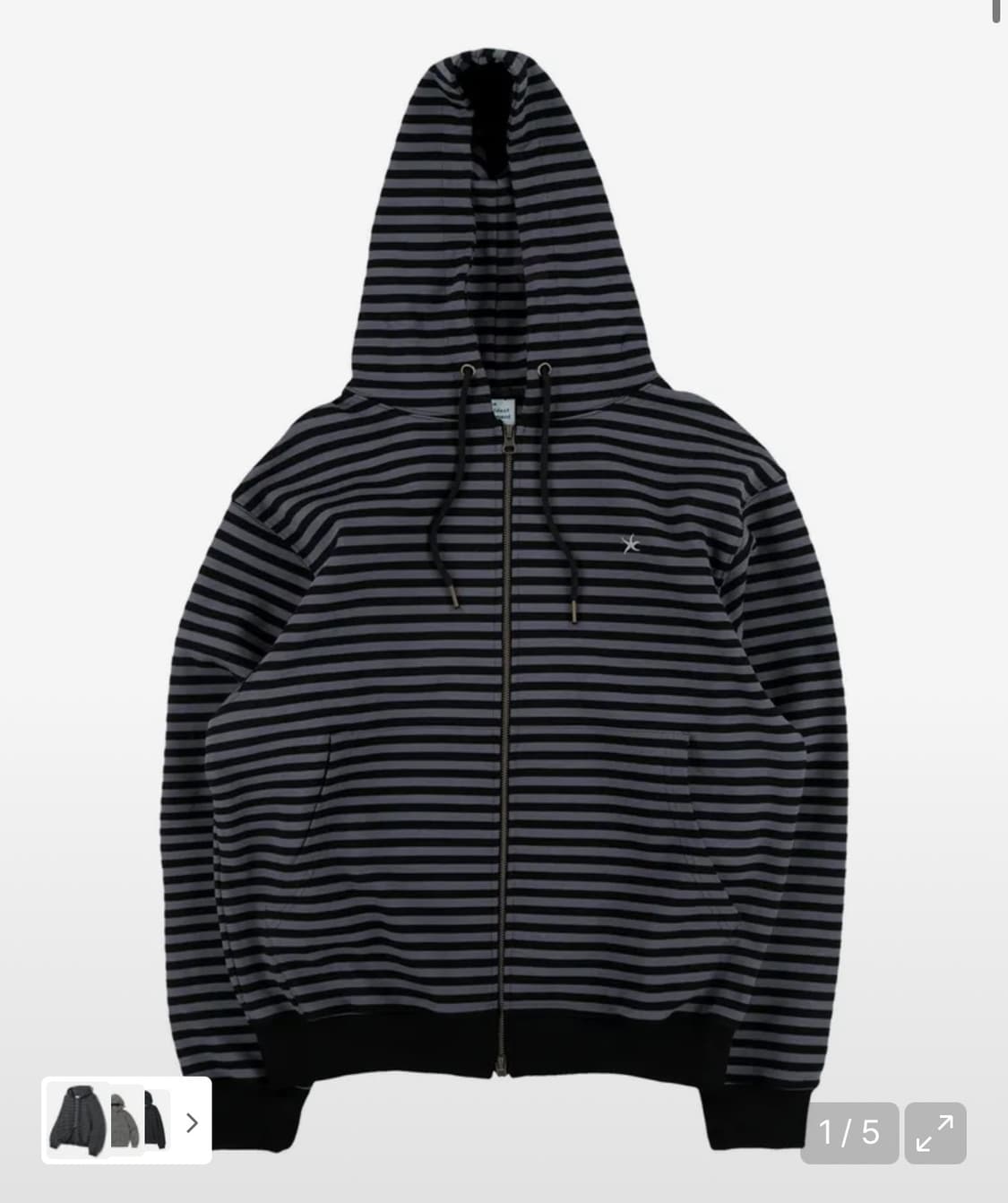 택포) 더콜디스트모먼트 TCM 스트레이프 후드집업 차콜 s사이즈 상품이미지1