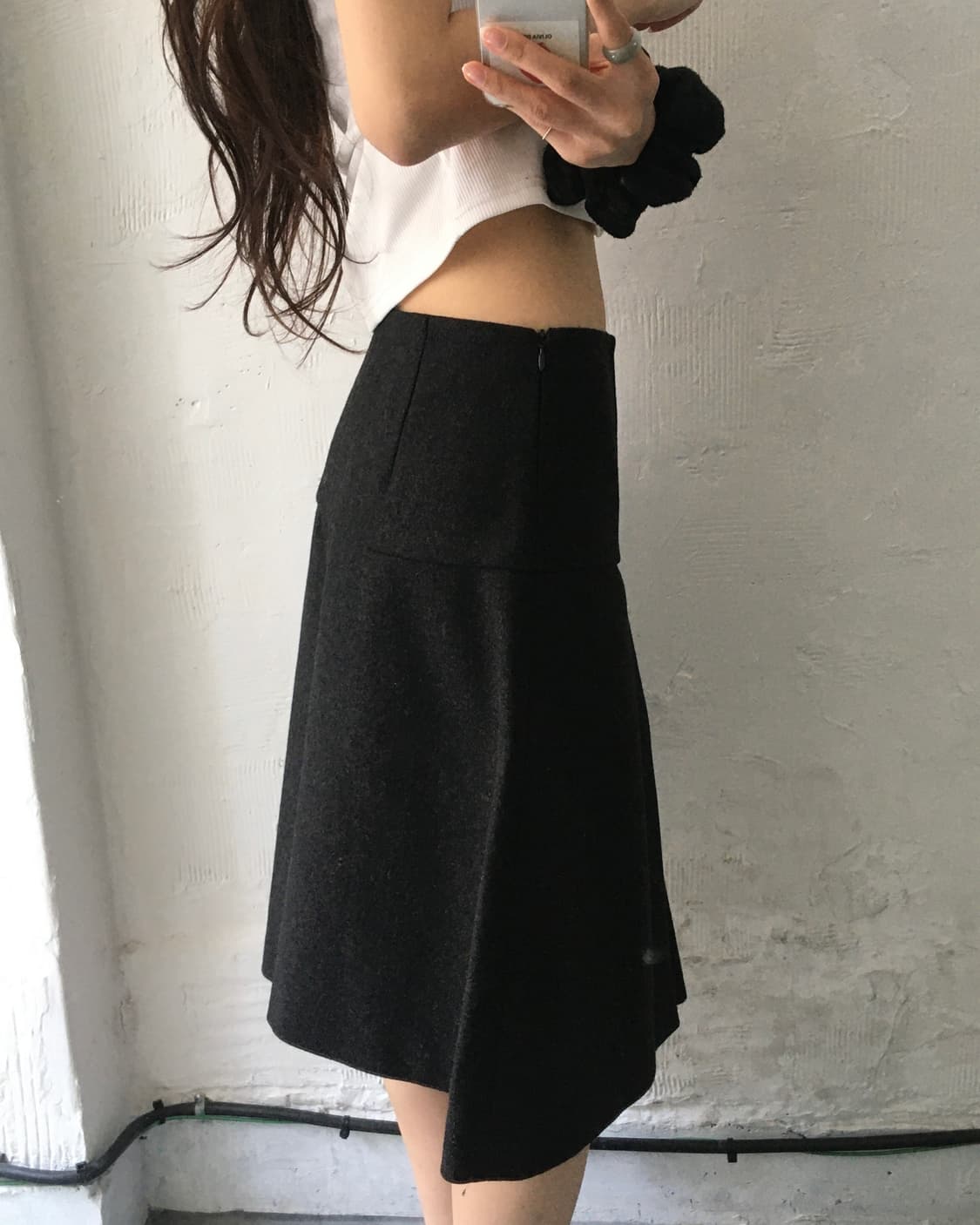 Miu Miu 미우미우 블랙 울 플리츠 미디 스커트 상품이미지3