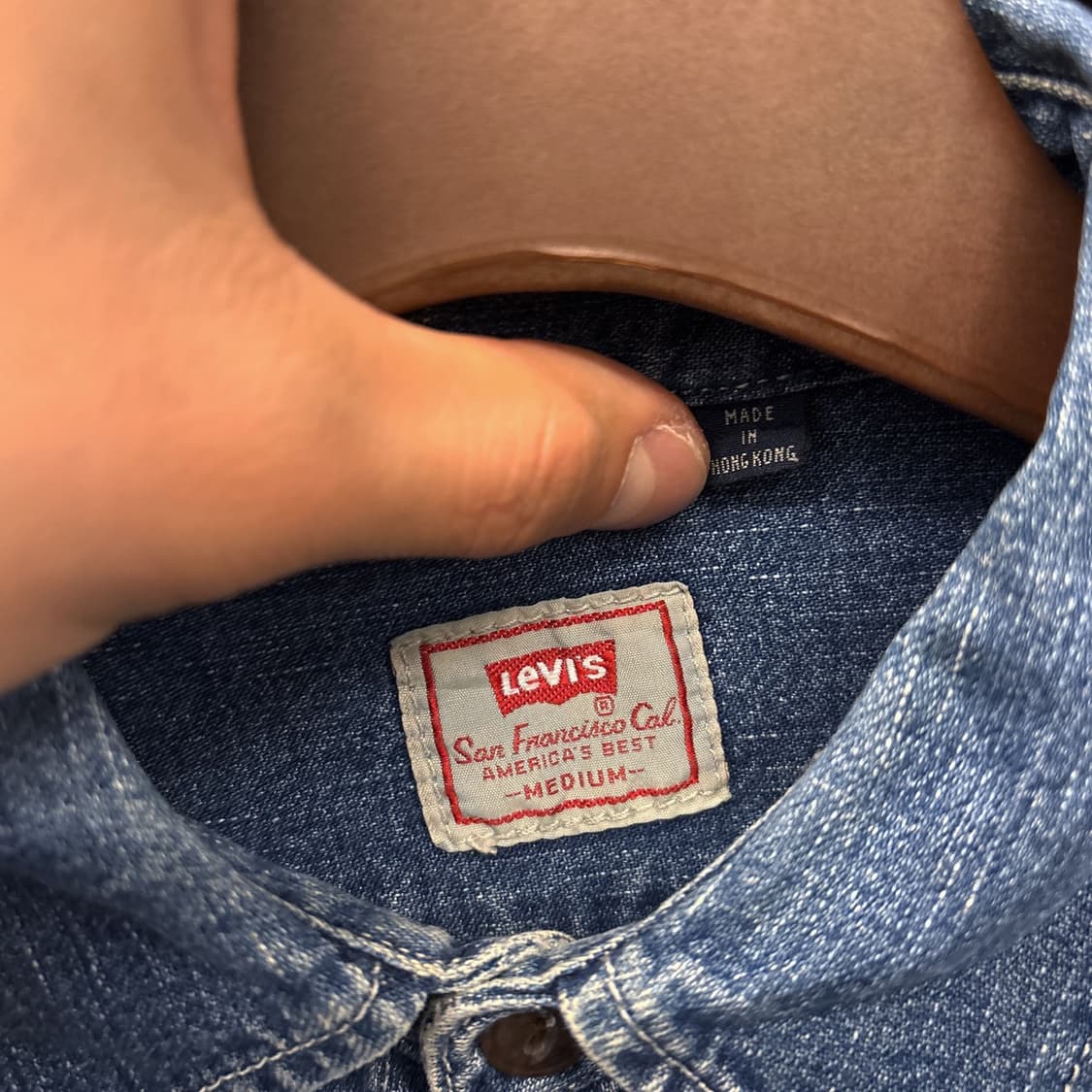 90s 리바이스 재팬라인 캣아이버튼 워크 데님셔츠 N1205 상품이미지7