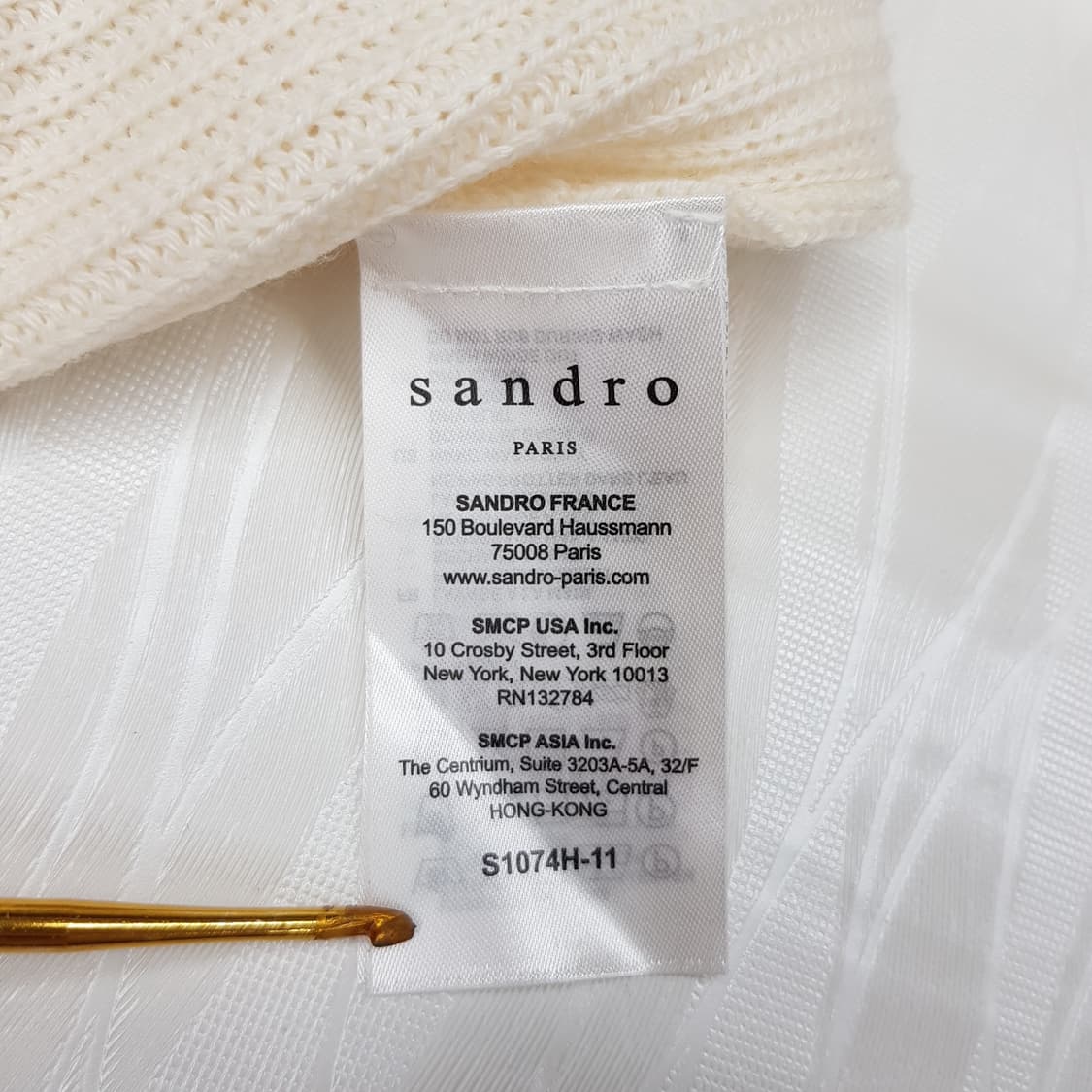 산드로 Sandro 아이보리 레이스 장식 백 오픈 니트 1사이즈 상품이미지7