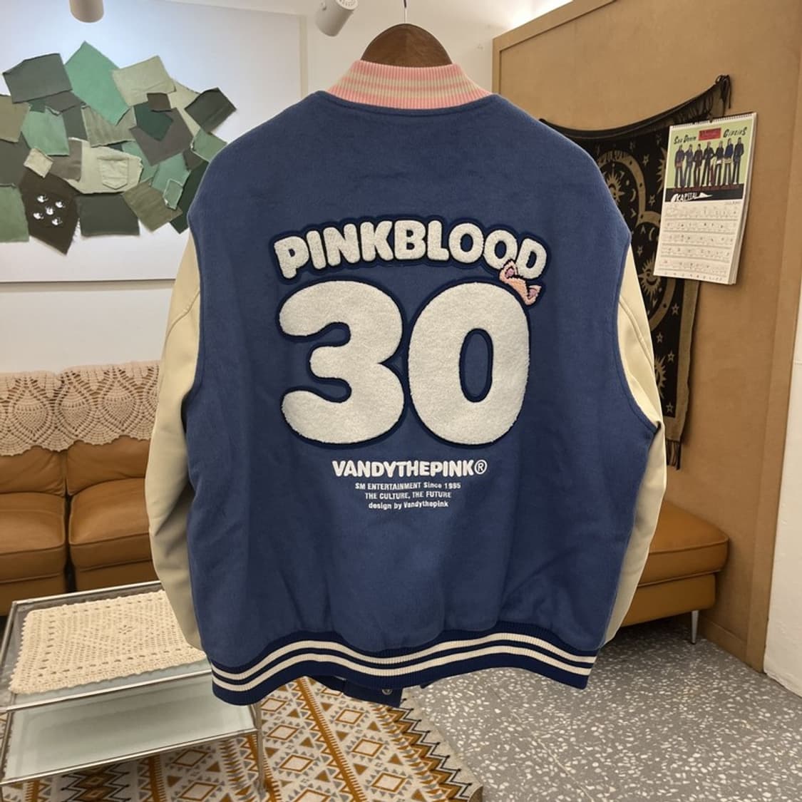 반디더핑크 X SM 엔터테이먼트 아티스트 바시티 자켓 XL C10953 상품이미지4