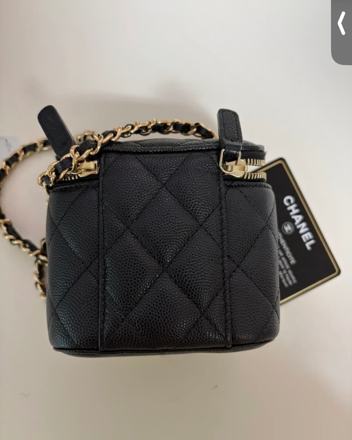 샤넬 베니티 블랙 캐비어 금장 체인 상품이미지4