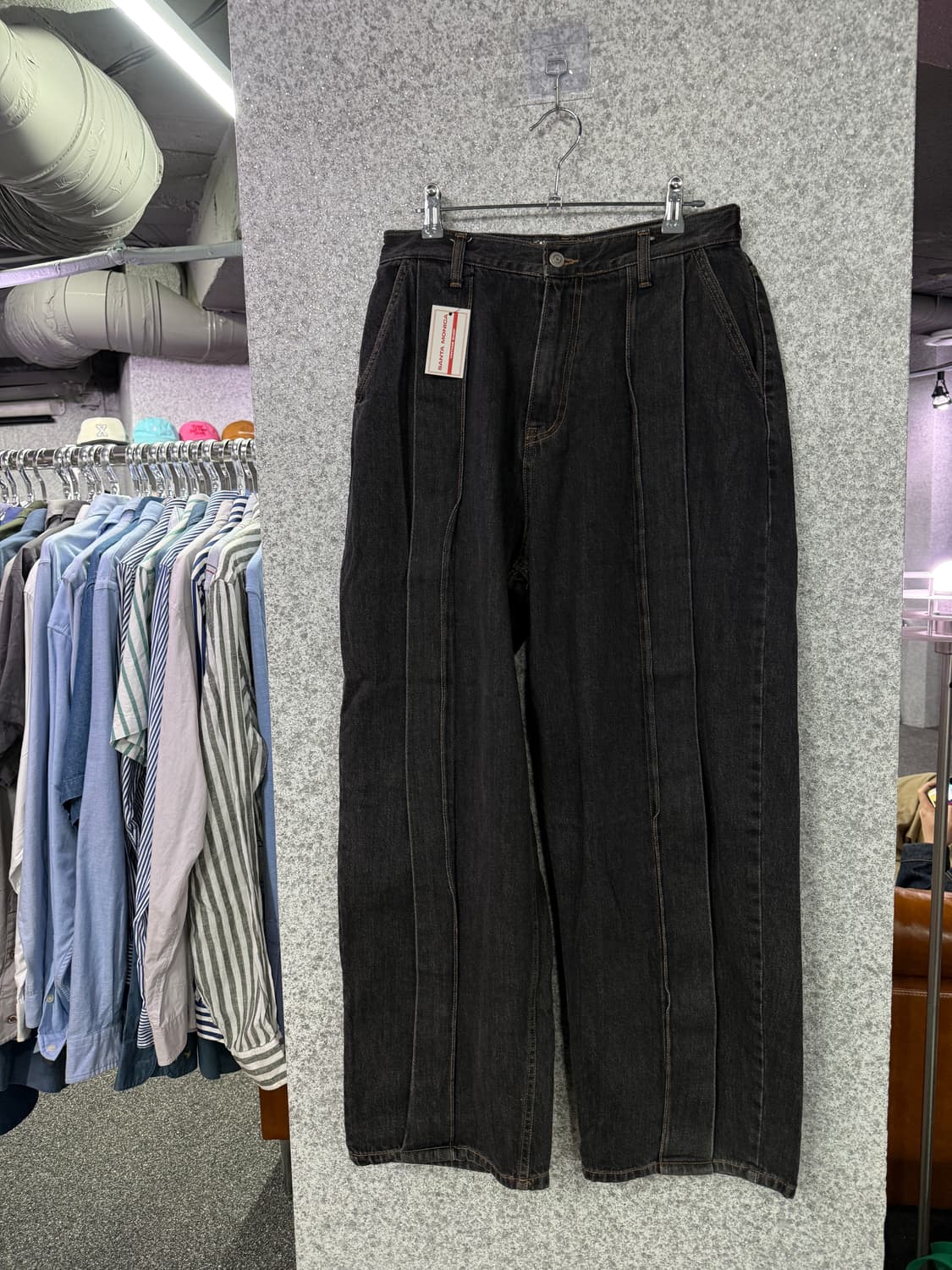 펄스 블랙 워싱 와이드 데님 팬츠 B4374 상품이미지3