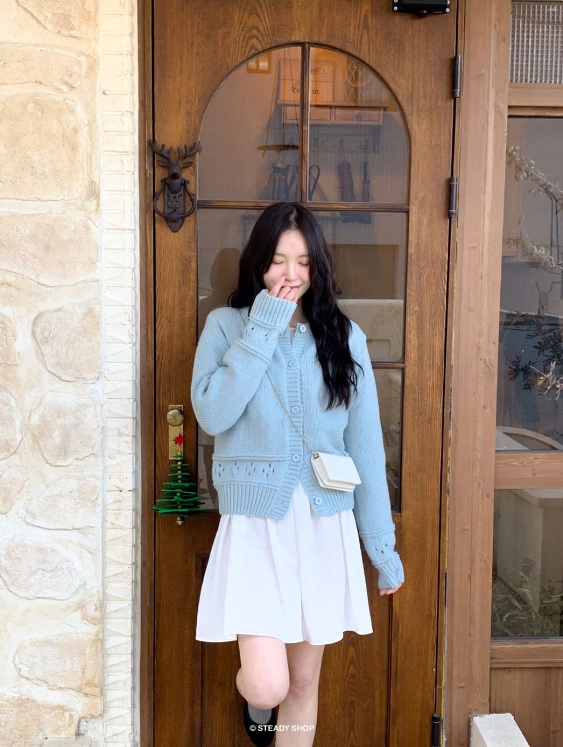 스테디 퓨릴 펀칭 니트 가디건 소라 상품이미지1