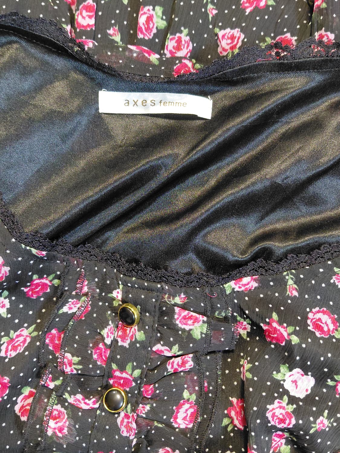 [일본빈티지] 엑시즈팜 플라워 패턴 쉬폰 미니 원피스 상품이미지3