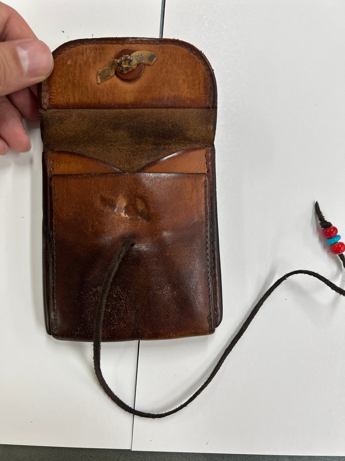 goros 고로스 새들레더 다크브라운 콘초 반지갑 상품이미지6