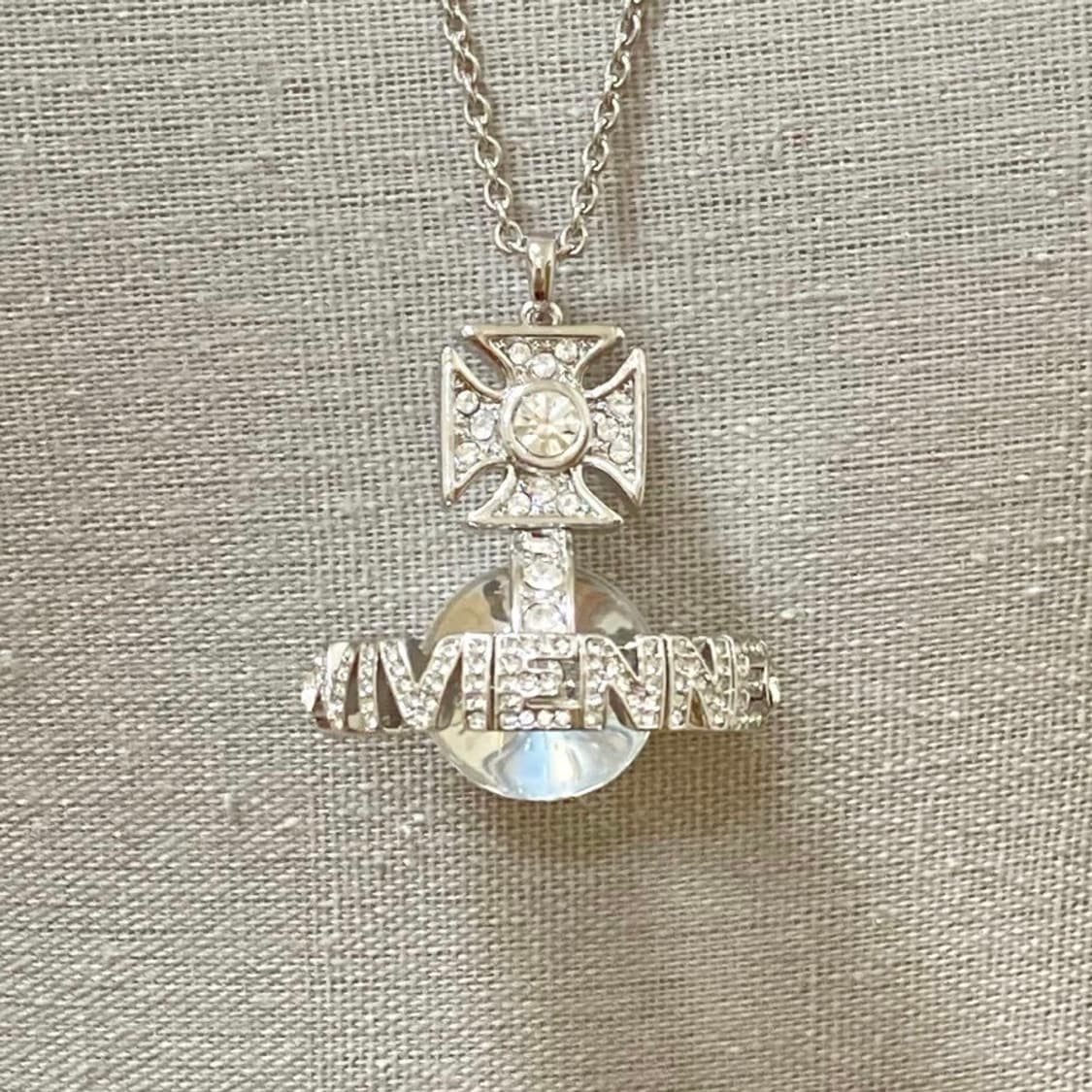 비비안웨스트우드 아카이브 크리스탈 큐빅 3d orb 팬던트 목걸이 상품이미지8