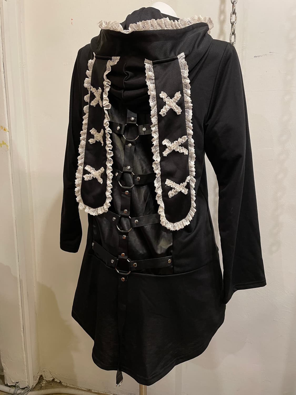 acdc rag 링 스터드 가죽 스트랩 후드집업 펑크 상품이미지9