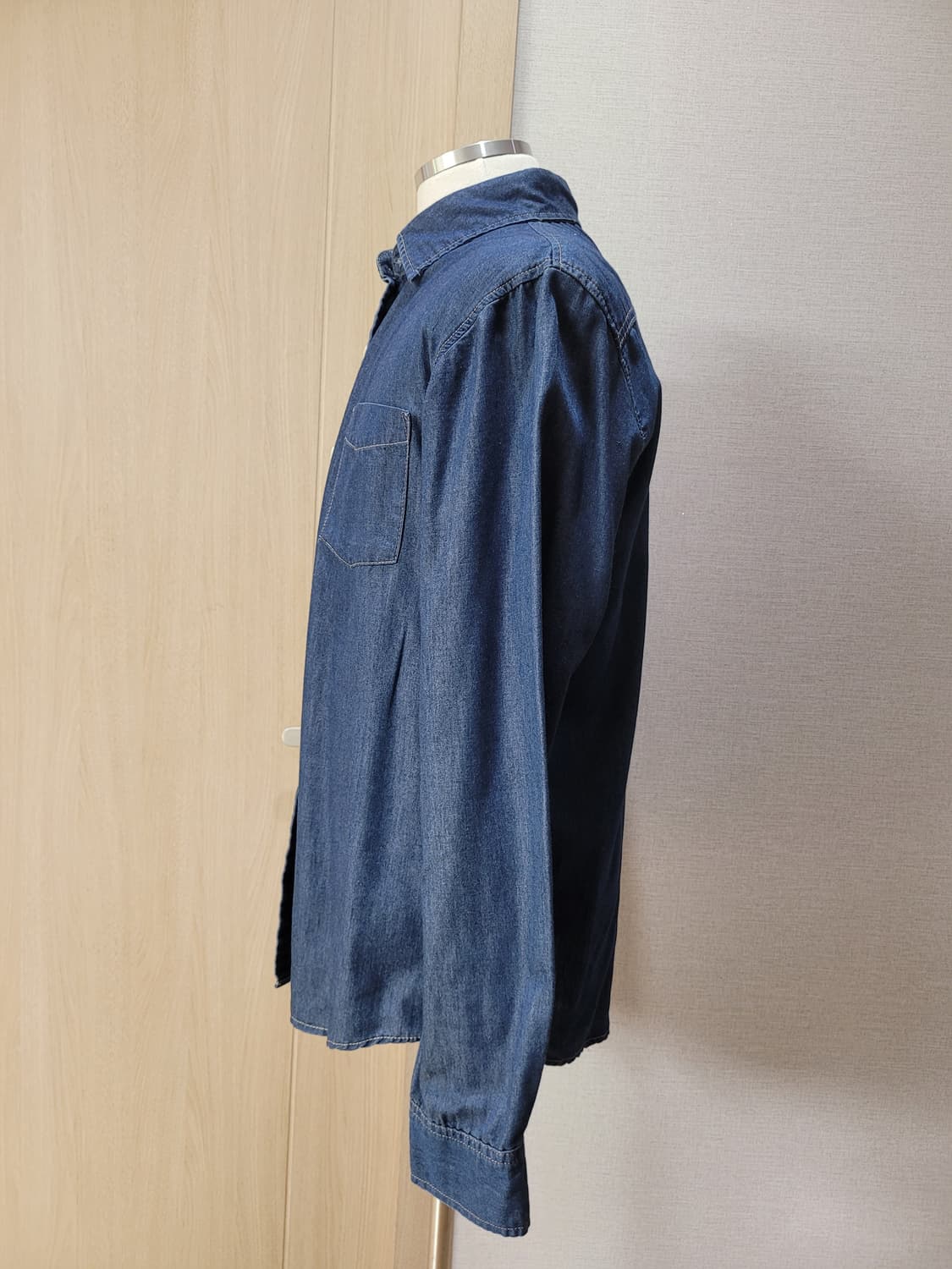 스파오 SPAO 남자 데님 셔츠 L 네이비 상품이미지4