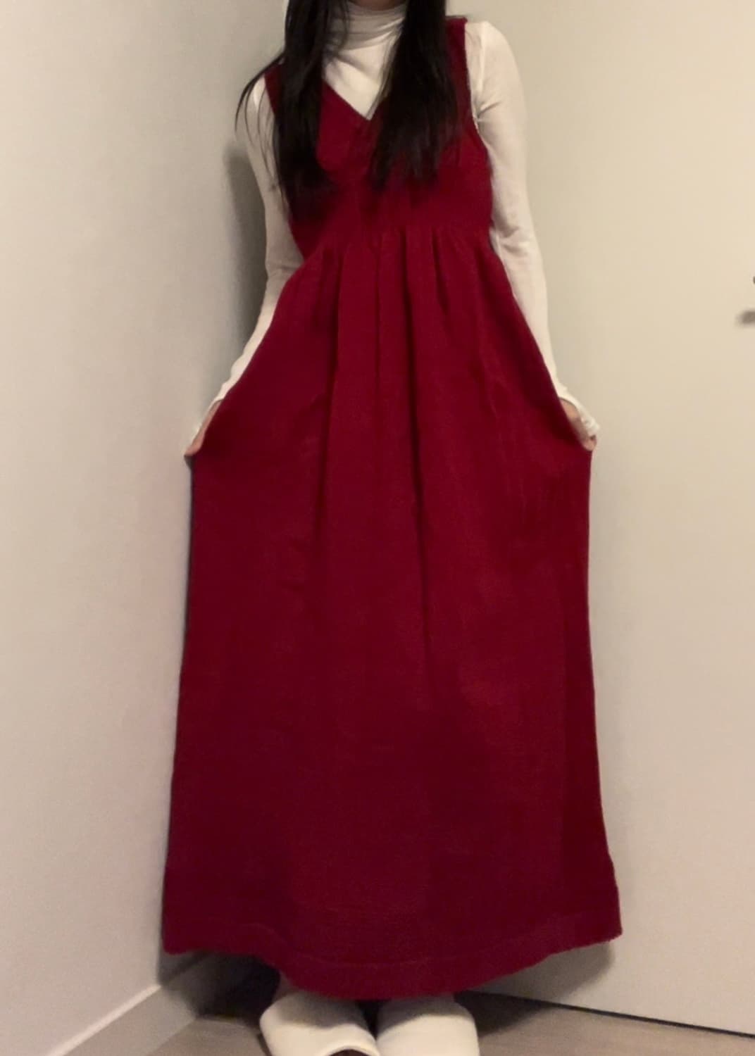 red knit sleeveless maxi ops 상품이미지2