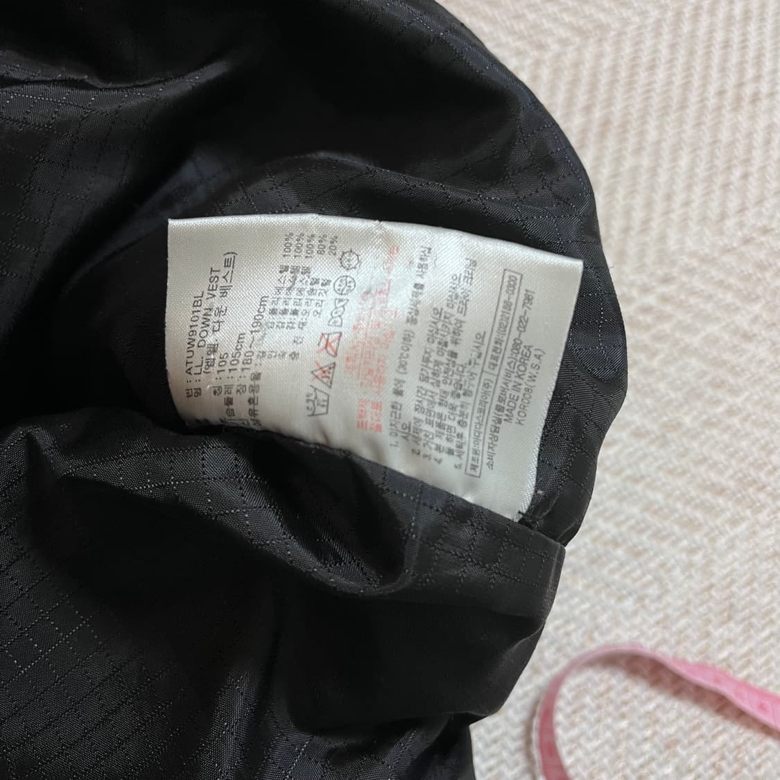 [정품] 아디다스 블랙 블루로고 패딩 조끼 [ 105 ] 상품이미지5