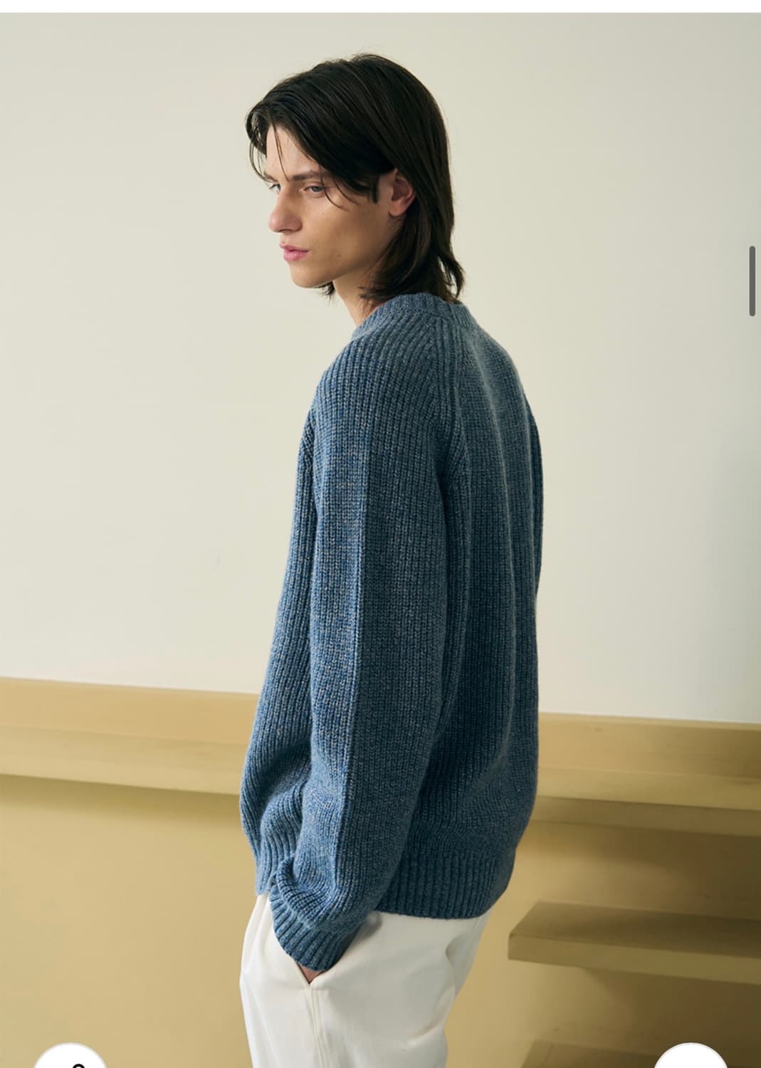 (새상품)(XL) 드로우핏 울 블렌딩 레글런 풀오버 니트 [BLUE] 상품이미지8