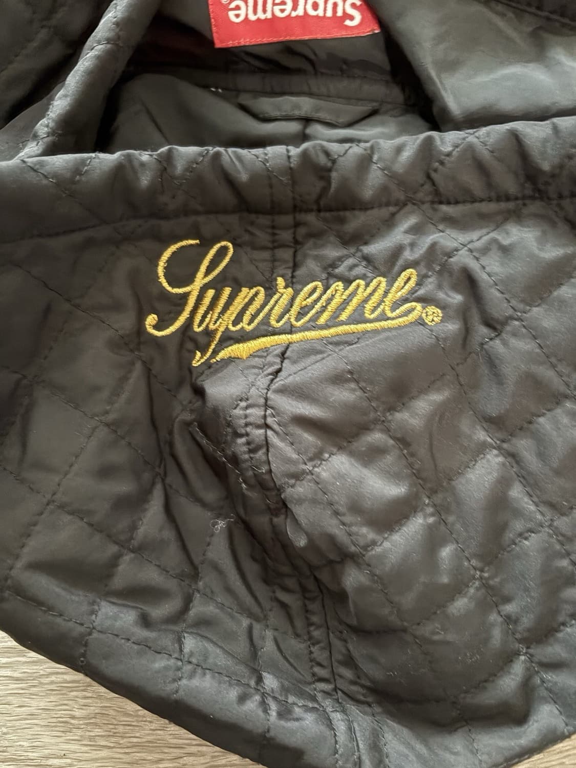 슈프림 x 람보르기니 퀼팅 후드집업 자켓 블랙 상품이미지6