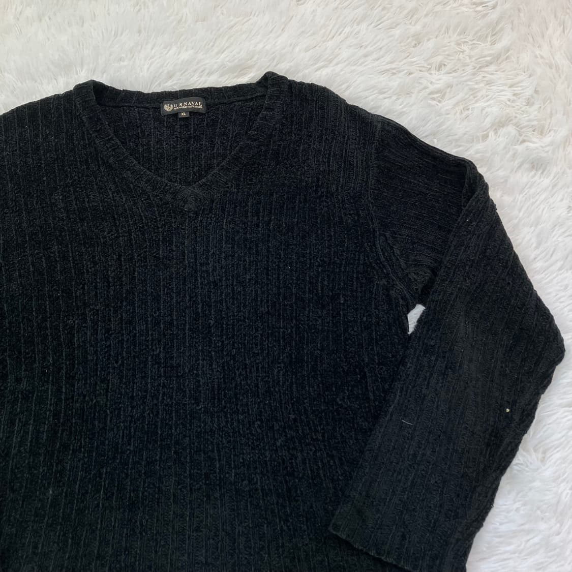 빈티지 블랙 V넥 니트 749 y2k 스트릿 갸루 펑키 일본빈티지 상품이미지3