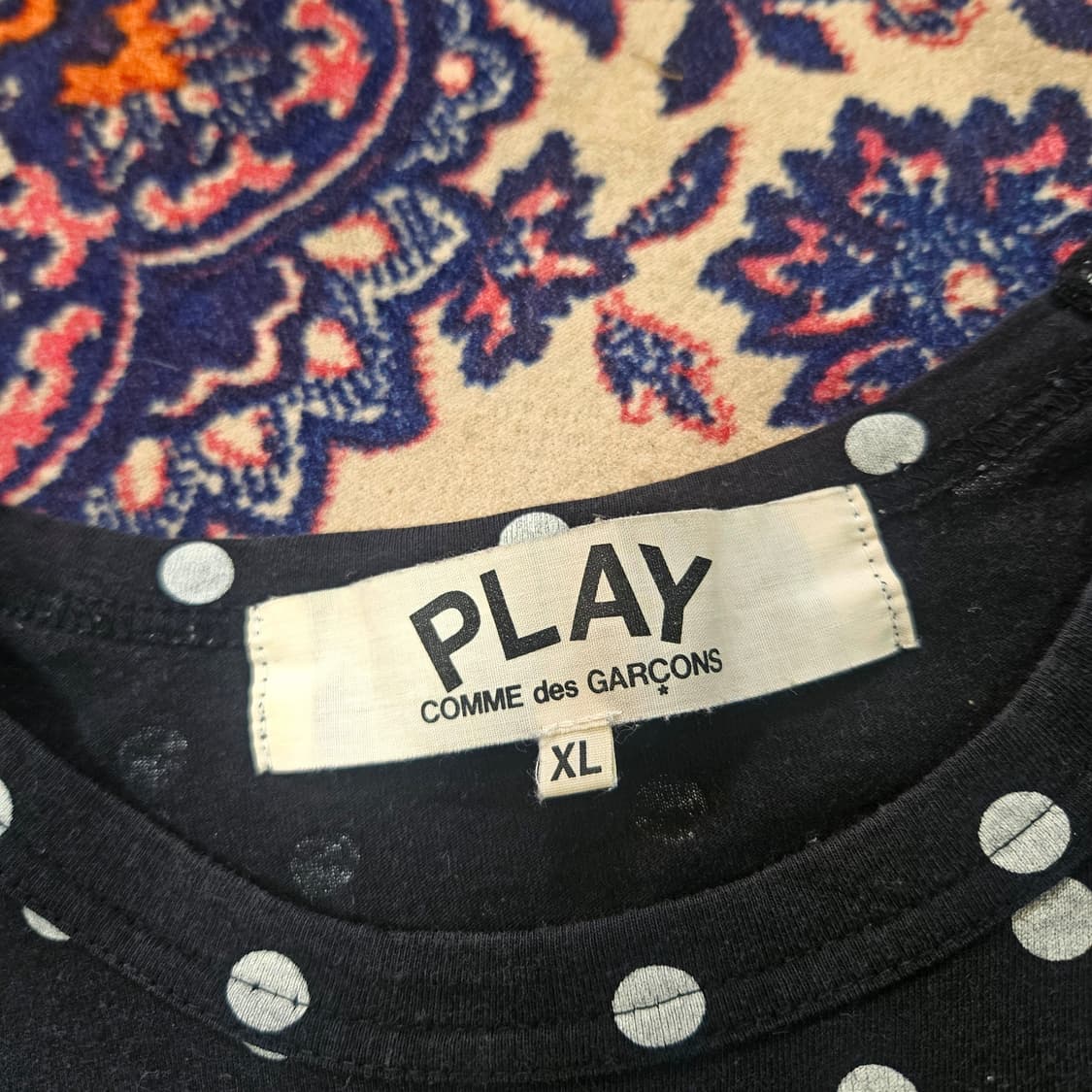 꼼데가르송 AZ-T166 레드와펜 도트 롱슬리브 티셔츠 XL 상품이미지5