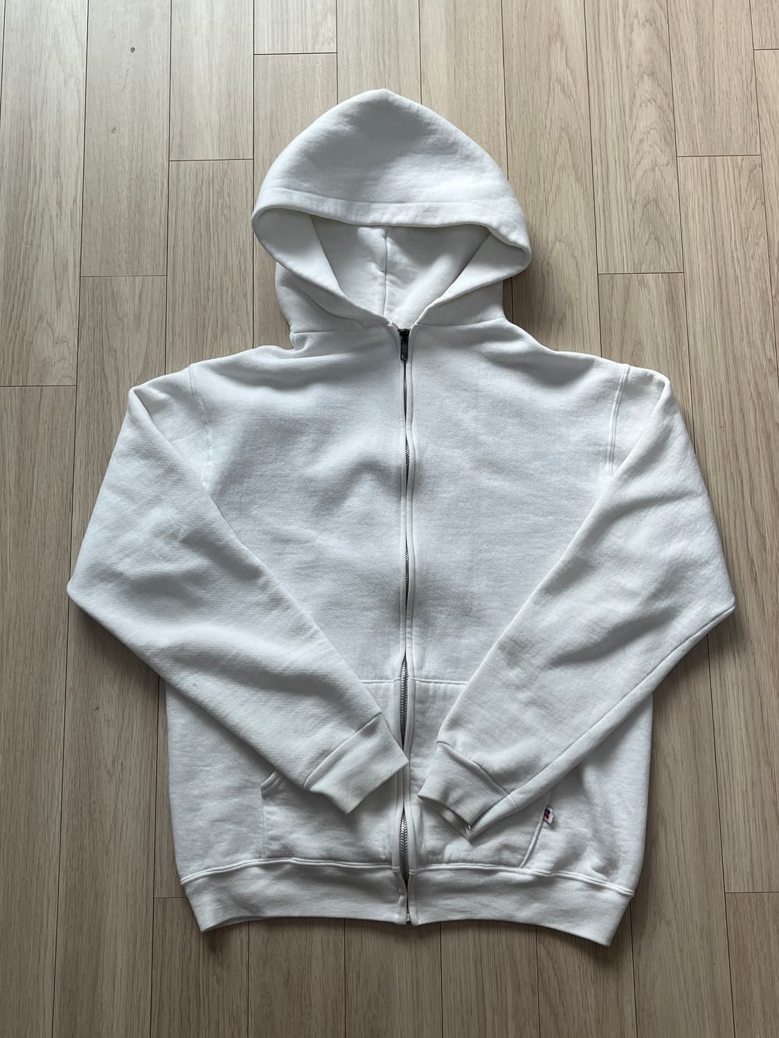 80s 90s Russell usa 미제 러셀 스웻 후드 집업 화이트 m 상품이미지1