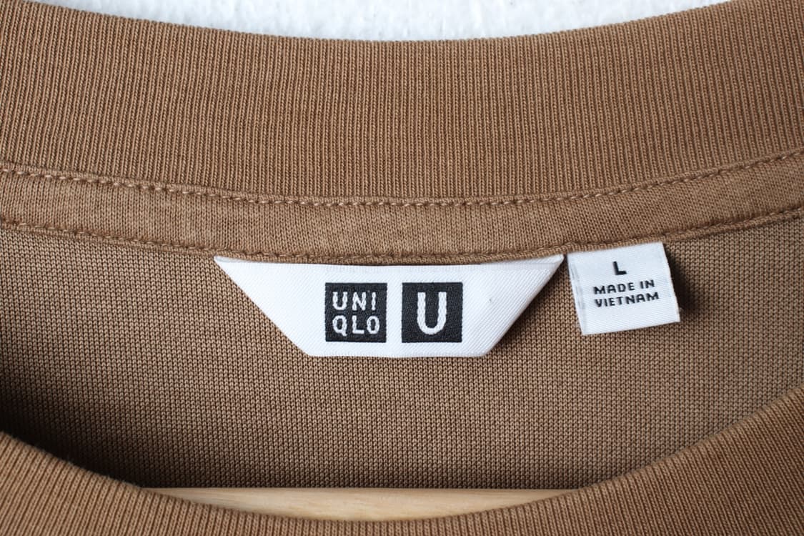 (L-XL) 유니클로 반팔 티셔츠 U라인 무지 브라운-H31389 상품이미지5