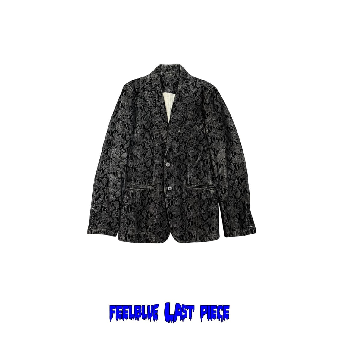 Velvet Python Overlay Denim Jacket  상품이미지1