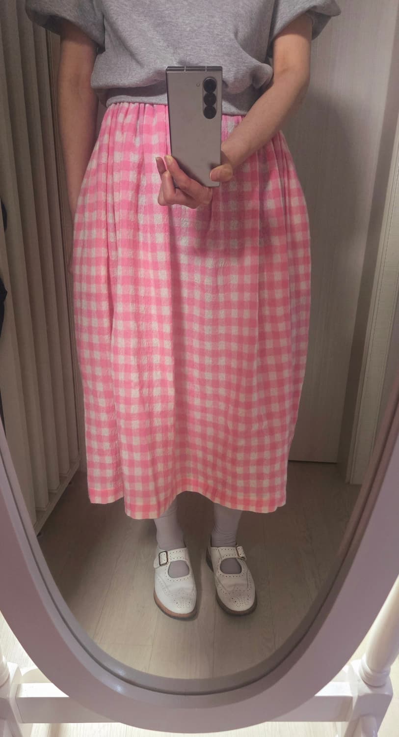 Tao 꼼데가르송 2025ss 깅엄체크 스커트  상품이미지6