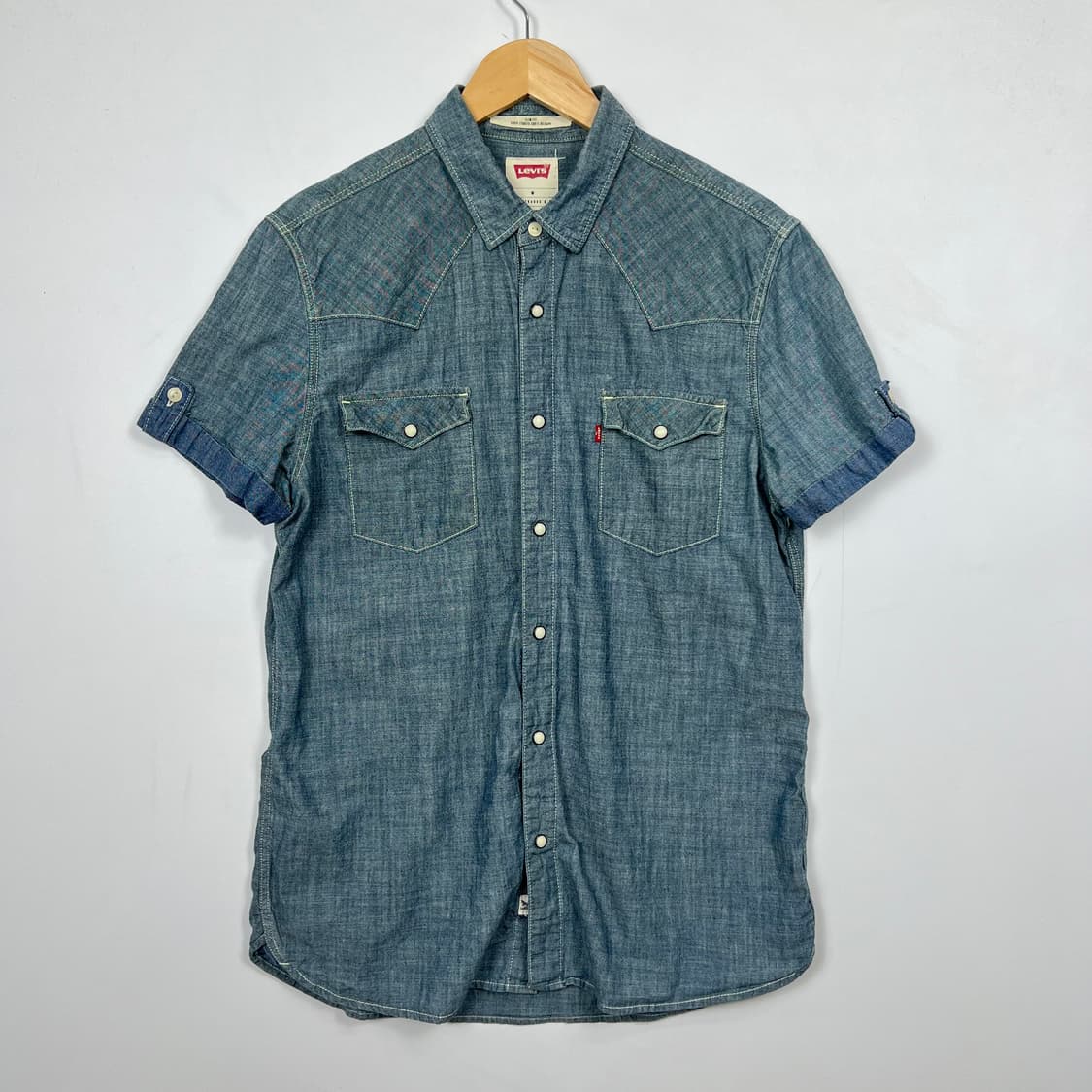Levis 리바이스 샴브레이 웨스턴 반팔 셔츠 상품이미지1