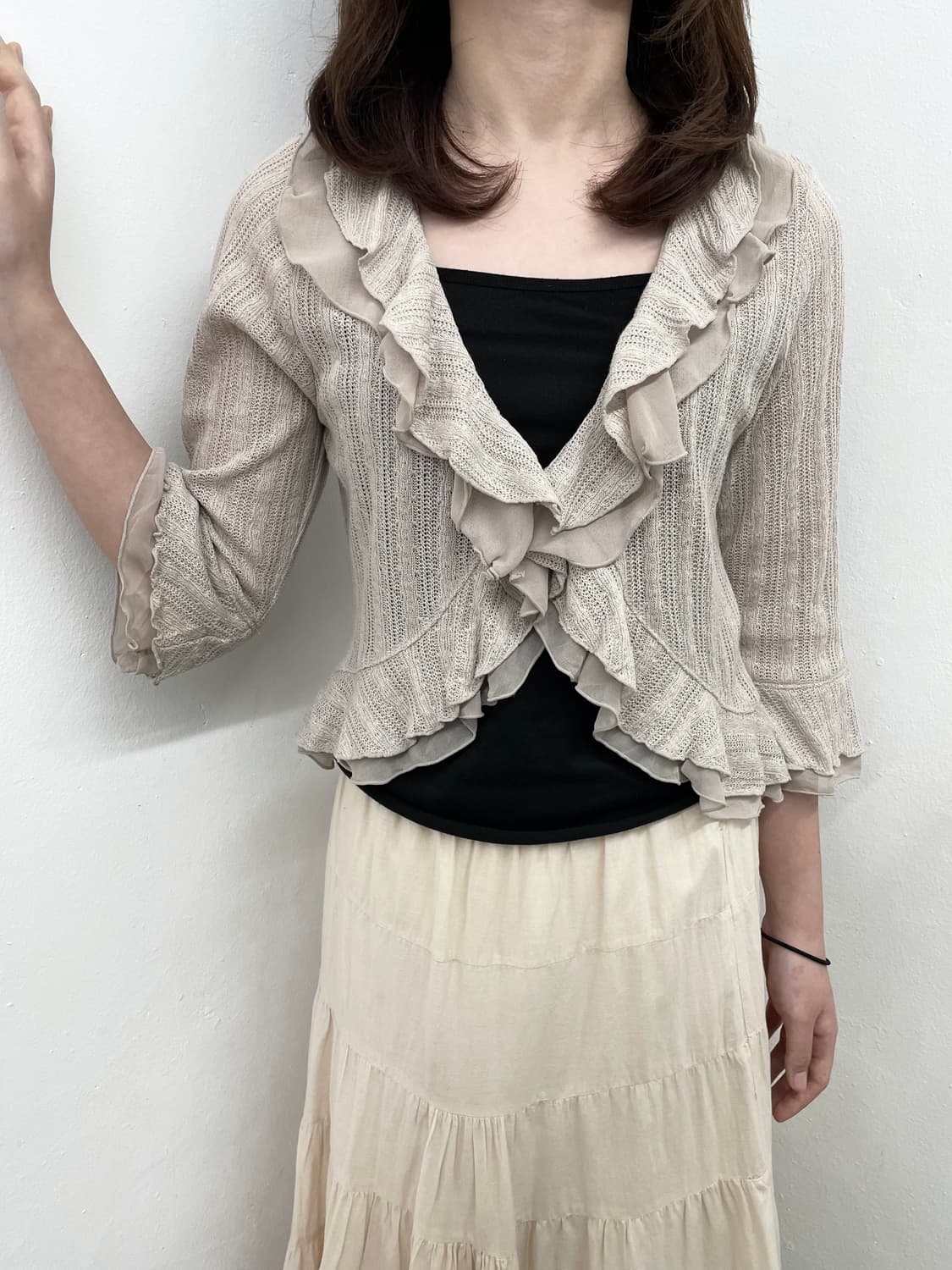 로사체리 모카 프릴 볼레로 상품이미지1