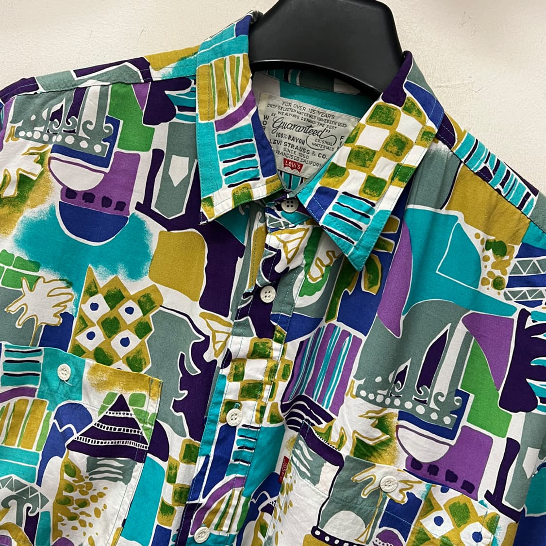 리바이스 레이온 빈티지 하와이안 반팔 셔츠 L 상품이미지3