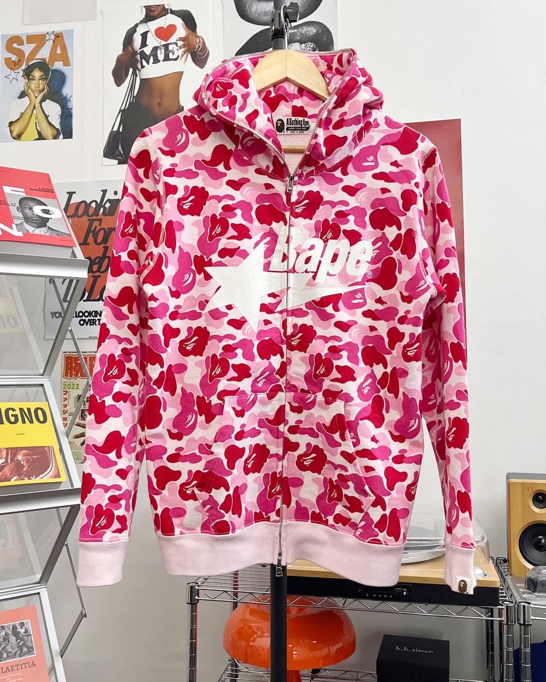 베이프 스타 ABC 핑크 카모 후드집업 상품이미지5