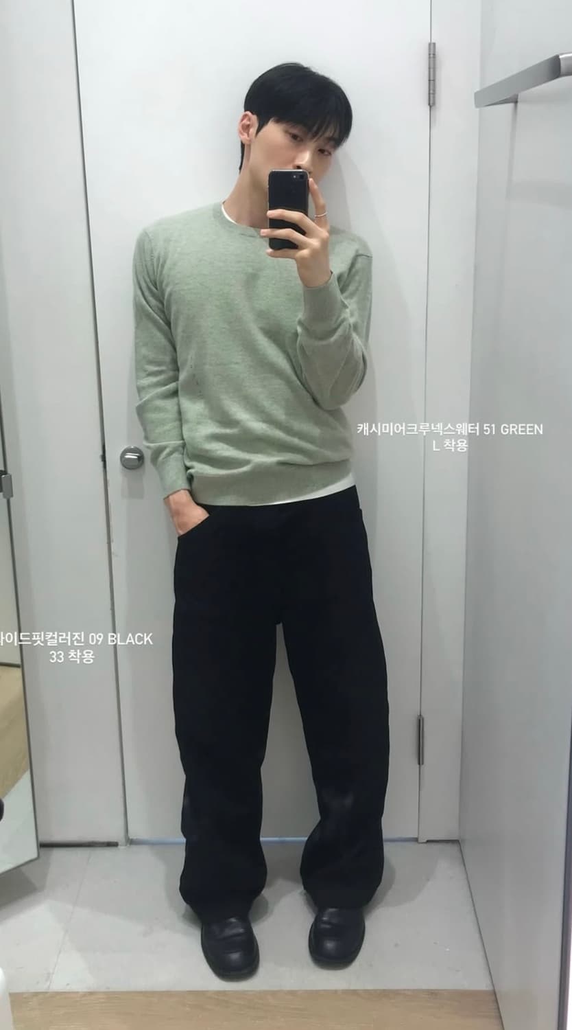 유니클로 캐시미어 니트 블랙 상품이미지2